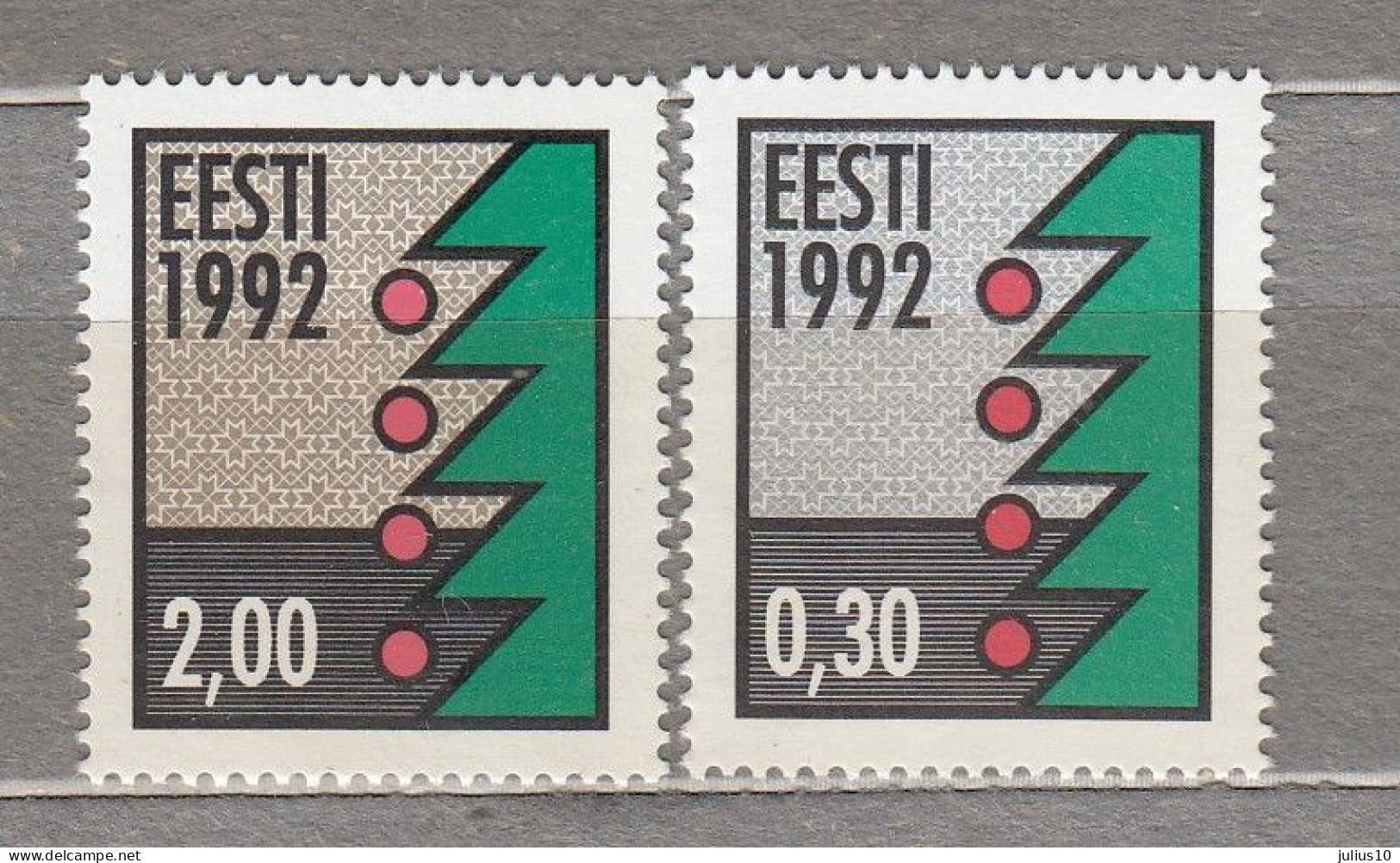ESTONIA 1992 Christmas MNH(**) Mi 195-196 # Est293 - Estonia