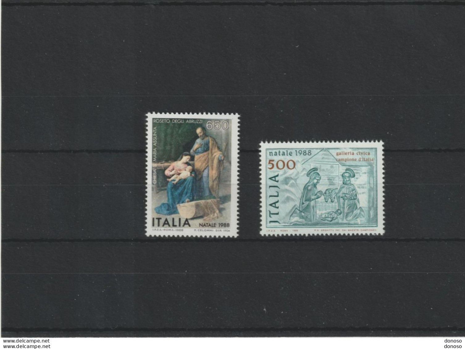 ITALIE 1988 NOËL I- II Yvert 1798+ 1800 NEUF** MNH Cote 4,75 Euros - 1981-90: Nieuw/plakker