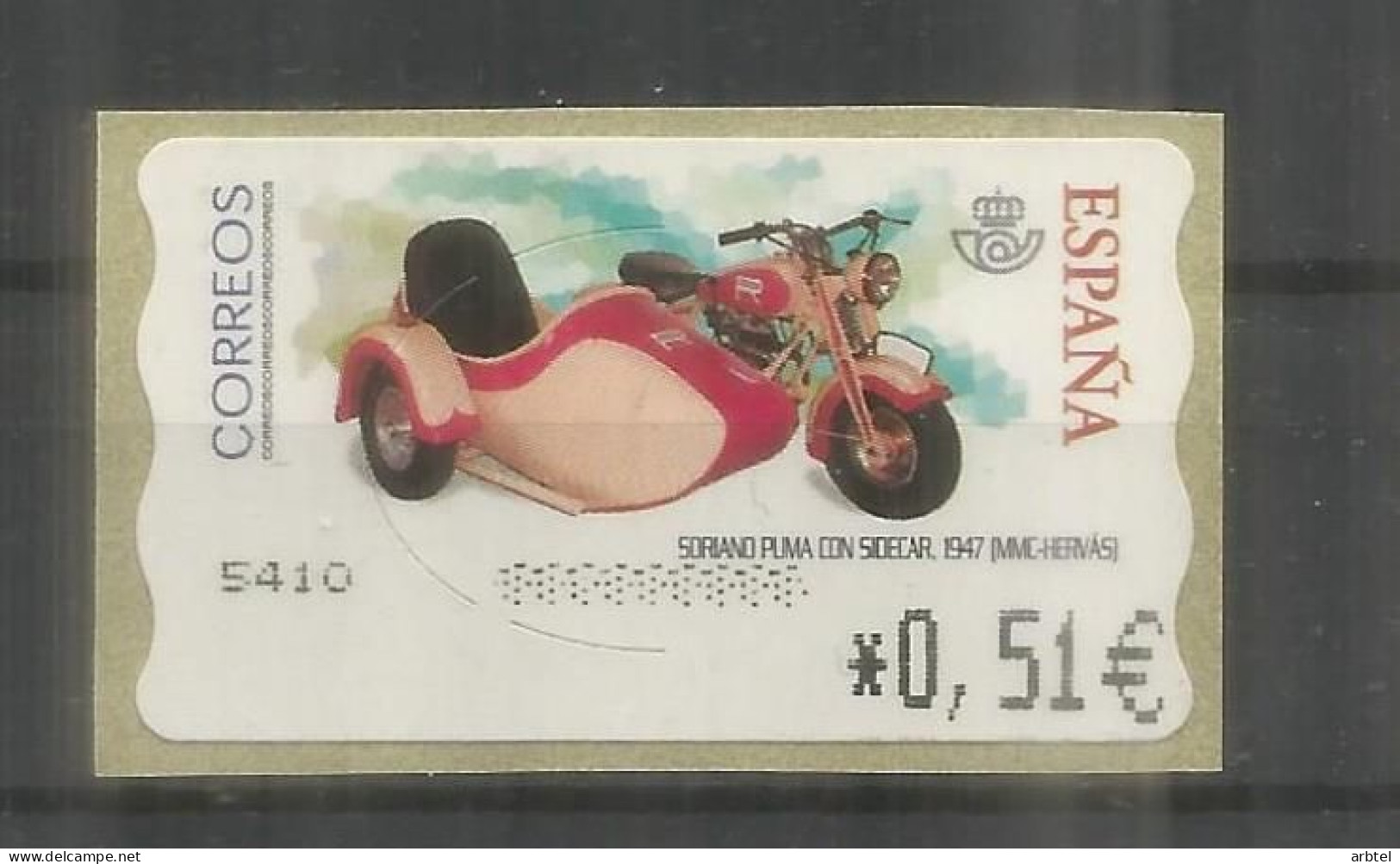 ESPAÑA ATM MOTOCICLETA SORIANO MOTORCYCLE IMPRESION DE PUNTOS - Moto