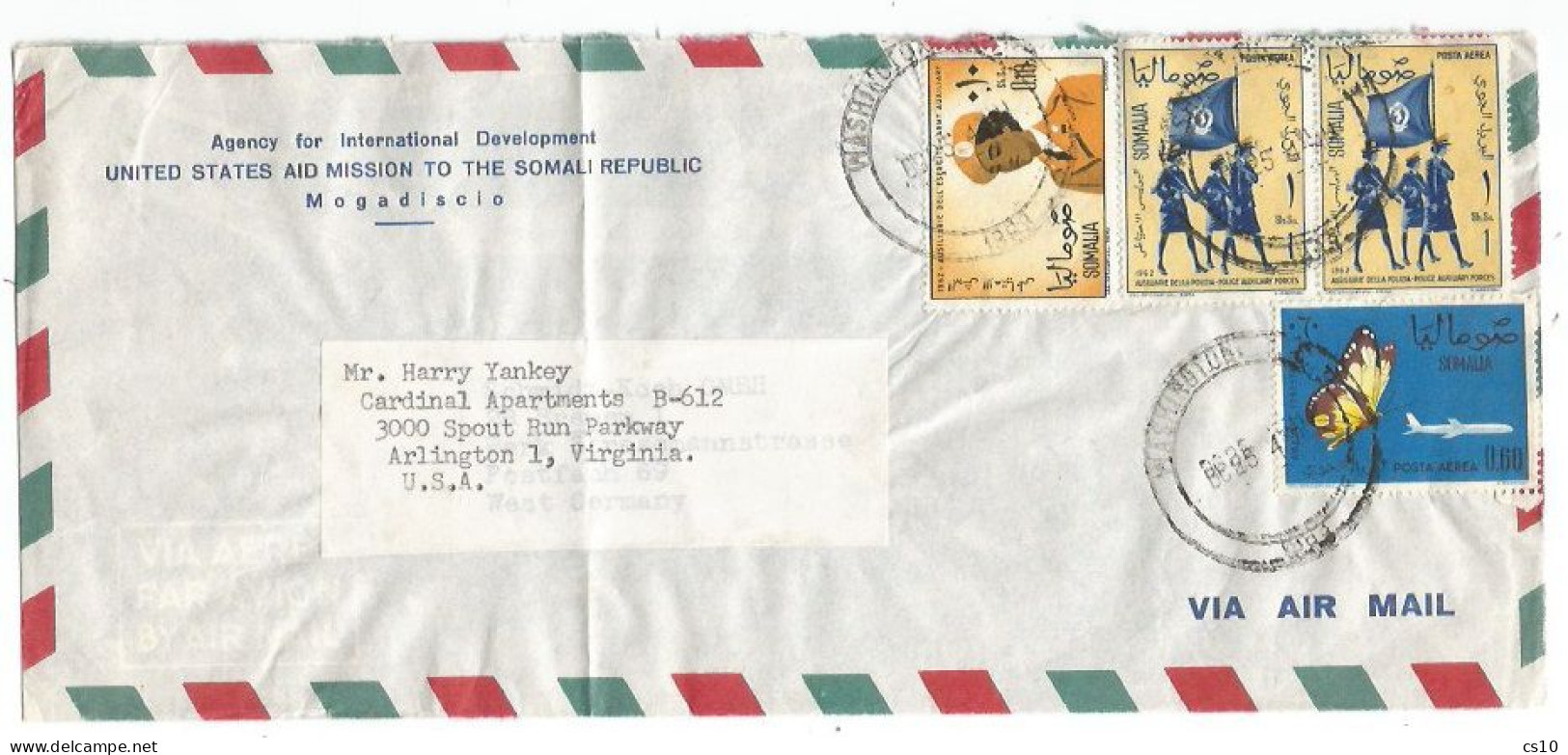 Somalia  AirmailCV  25dec1963 To USA With 4 Stamps Incl. Women Police Auxiliary Forces - Rate 2.70 S - Somalia (1960-...)