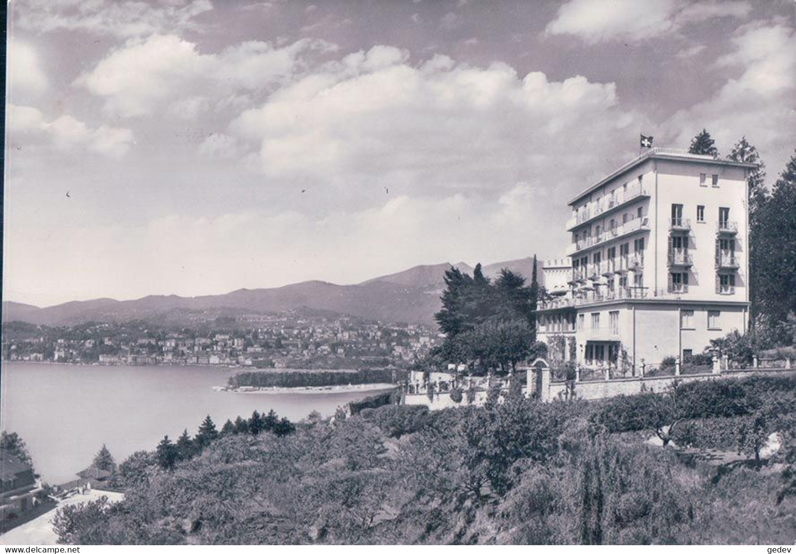 Lugano Castagnola TI, Hotel Helvetia, E. Schmidt Besitzer (24313) 10x15 - Lugano