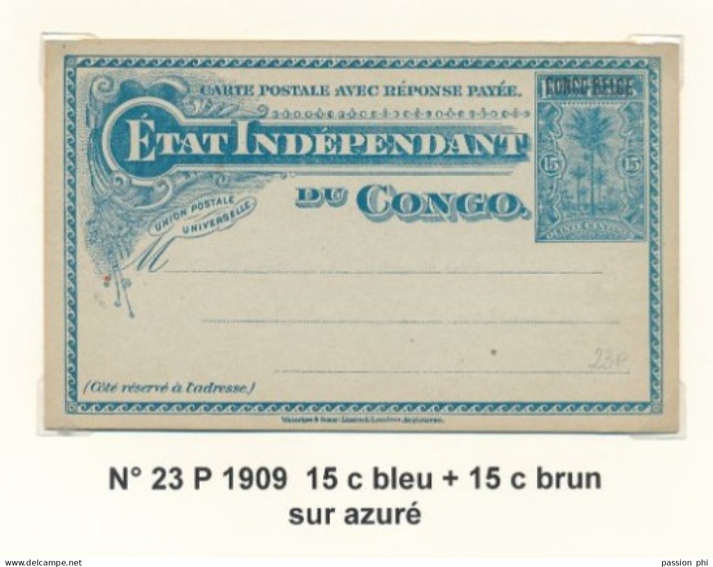 ZAC BELGIAN CONGO SBEP 23 P "PRINCES" UNUSED - Interi Postali