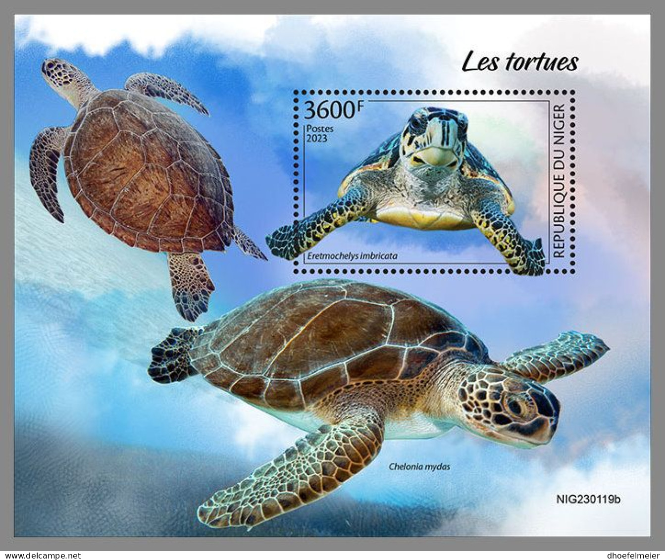 NIGER 2023 MNH Turtles Schildkröten S/S – IMPERFORATED – DHQ2413 - Tortues