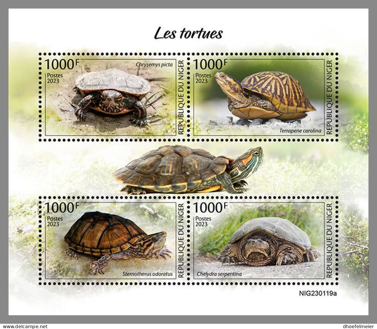 NIGER 2023 MNH Turtles Schildkröten M/S – IMPERFORATED – DHQ2413 - Tortues