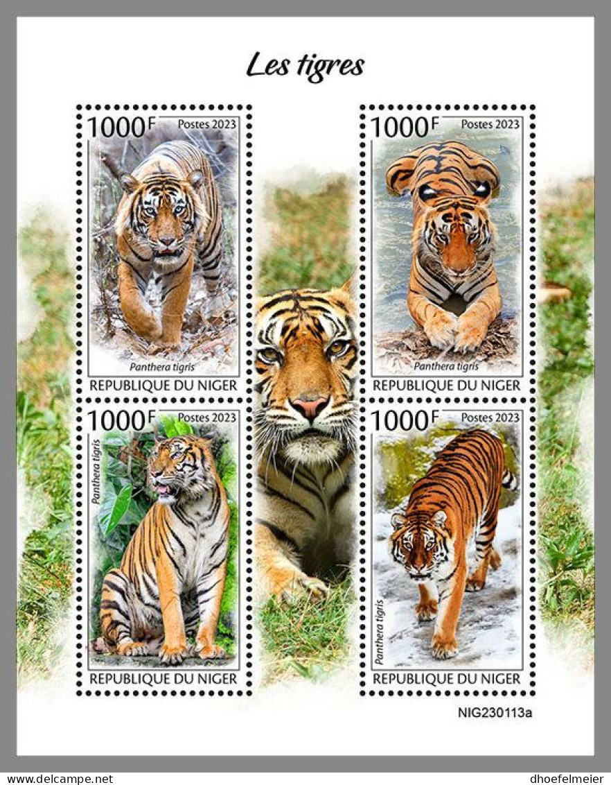 NIGER 2023 MNH Tigers Tiger M/S – IMPERFORATED – DHQ2413 - Big Cats (cats Of Prey)