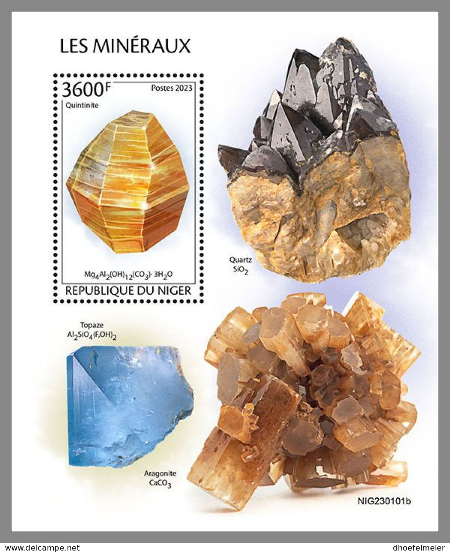 NIGER 2023 MNH Minerals Mineralien S/S – IMPERFORATED – DHQ2413 - Minéraux