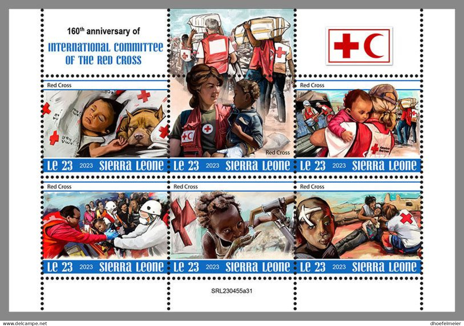 SIERRA LEONE 2023 MNH 160 Years Red Cross Rotes Kreuz M/S – IMPERFORATED – DHQ2413 - Croix-Rouge
