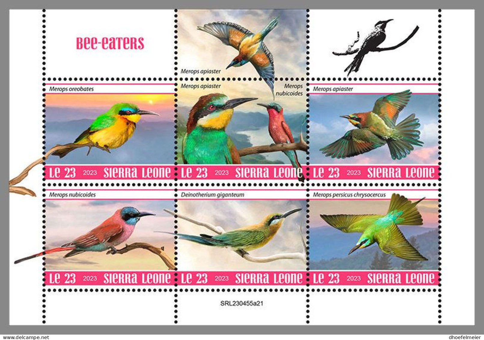 SIERRA LEONE 2023 MNH Bee-eaters Bienenfresser M/S – IMPERFORATED – DHQ2413 - Other & Unclassified