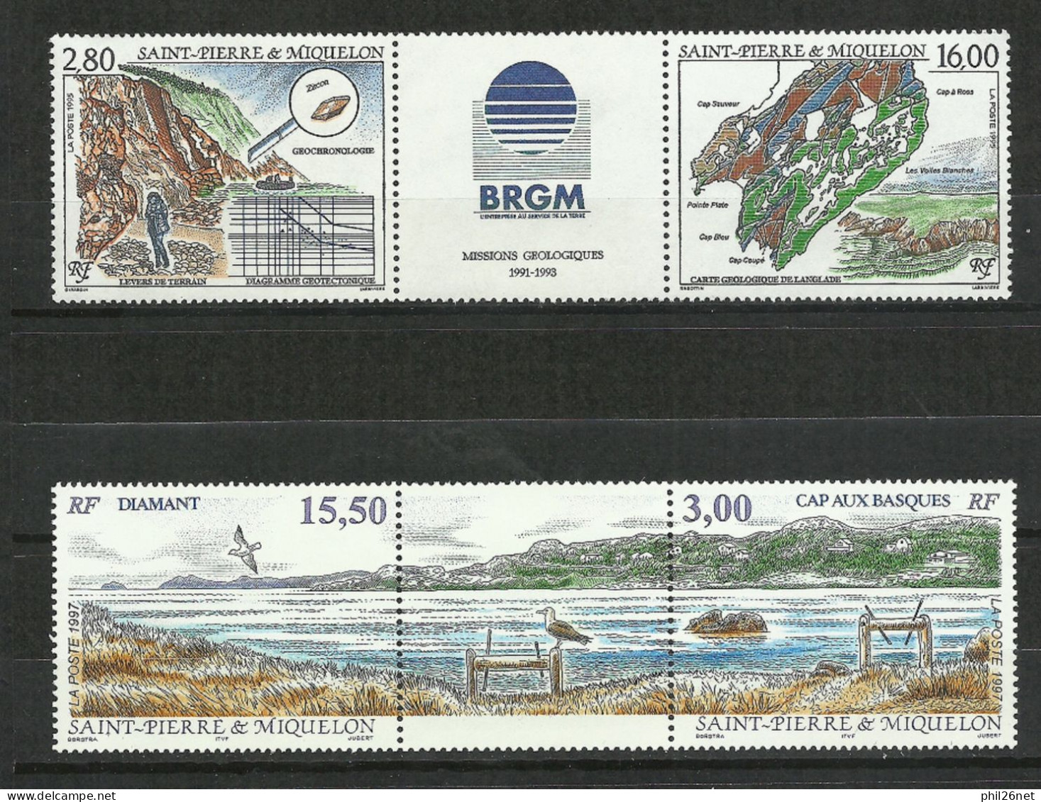 Saint Pierre Et Miquelon SPM  Bandes N° 619A Et 654A  BRGM Et Cap Aux Basques  Neufs * * B/TB Voir Scans Soldé ! ! ! - Nuovi