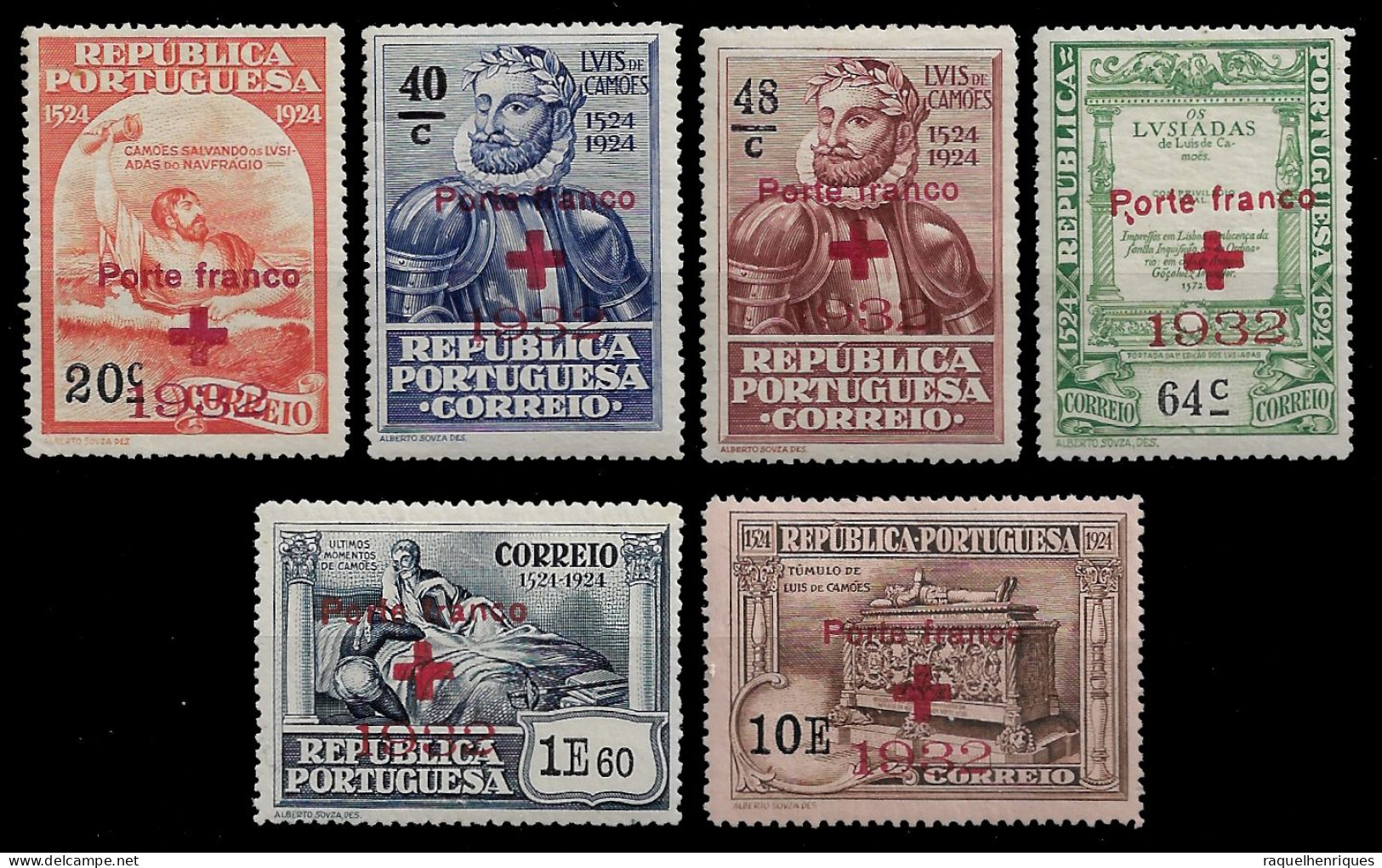 PORTUGAL PORTE FRANCO - 1932 SET SURCHARGED MLH (NP#94-P06-L1) - Unused Stamps