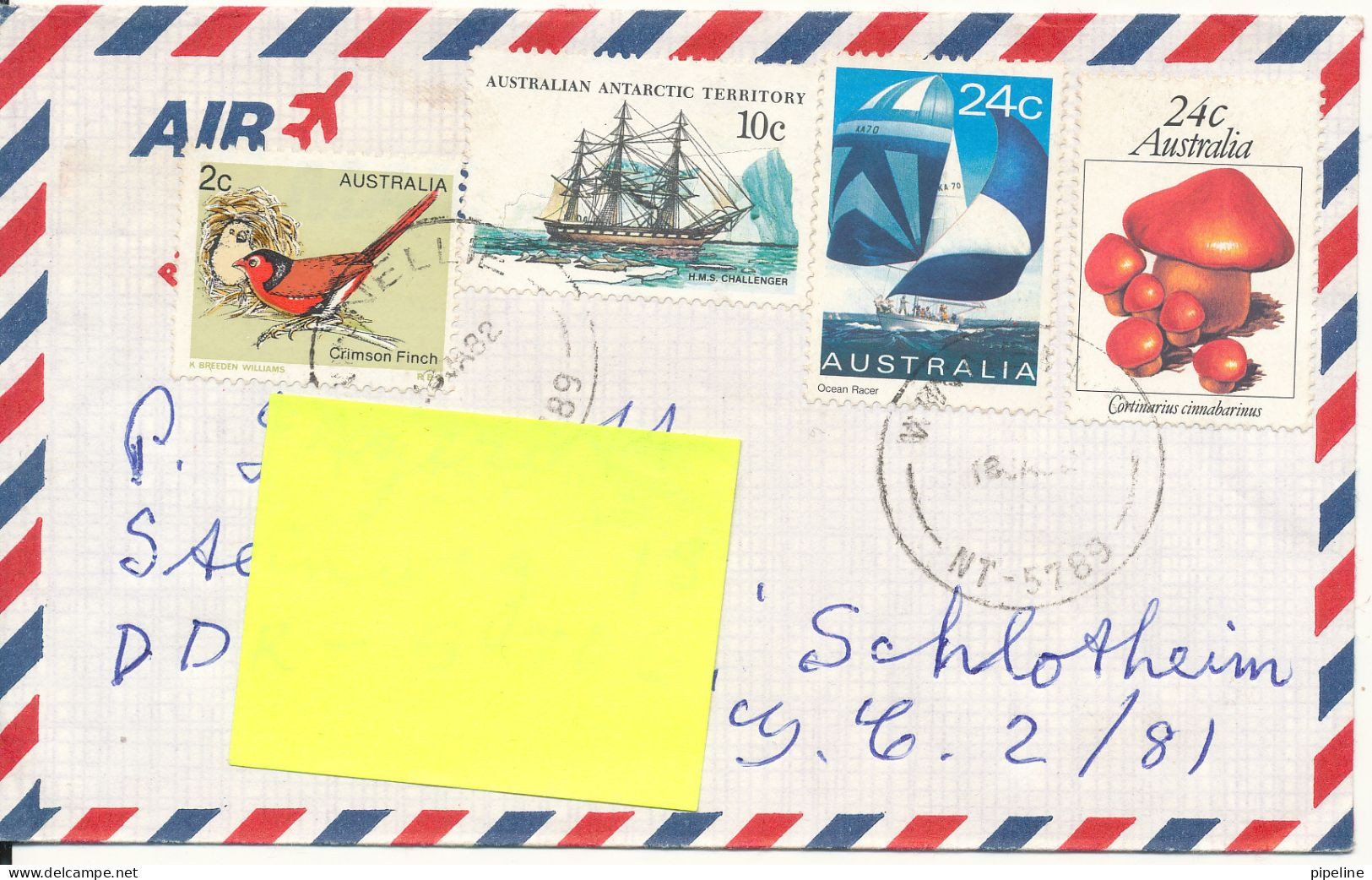 Australia Air Mail Cover Sent To Germany DDR 18-1-1982 Topic Stamps Incl. Antarctic AAT Stamp - Storia Postale