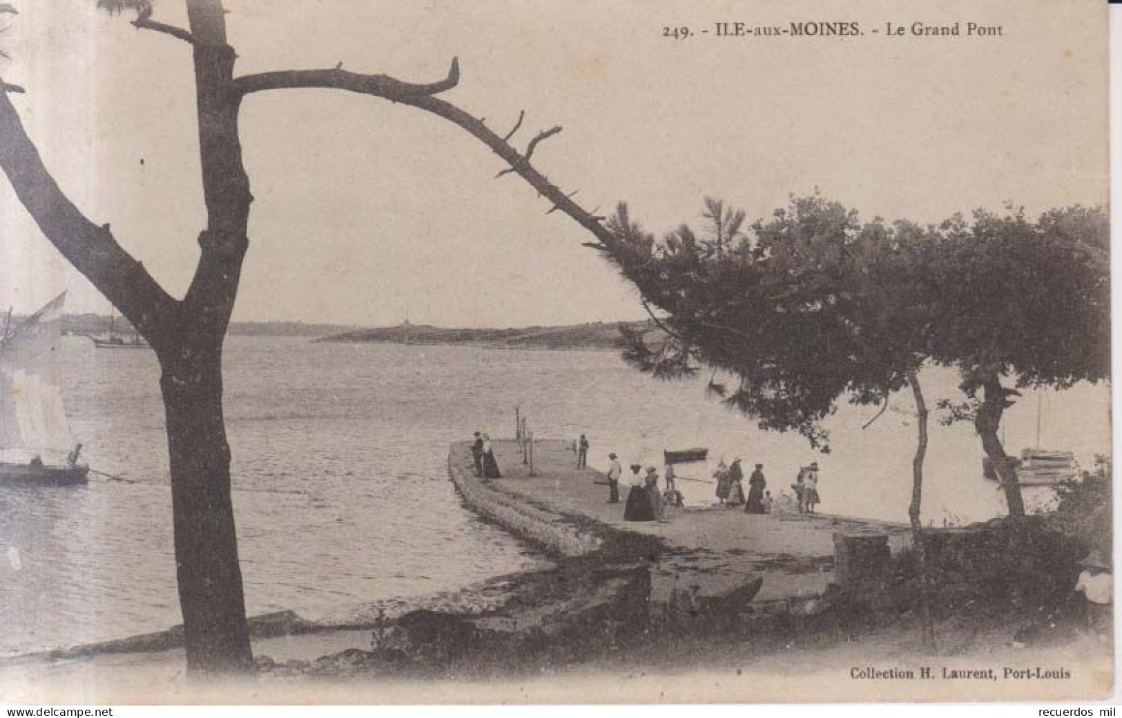 Ile Aux Moines Le Grand Pont    Carte Postale Animee 1906 - Ile Aux Moines