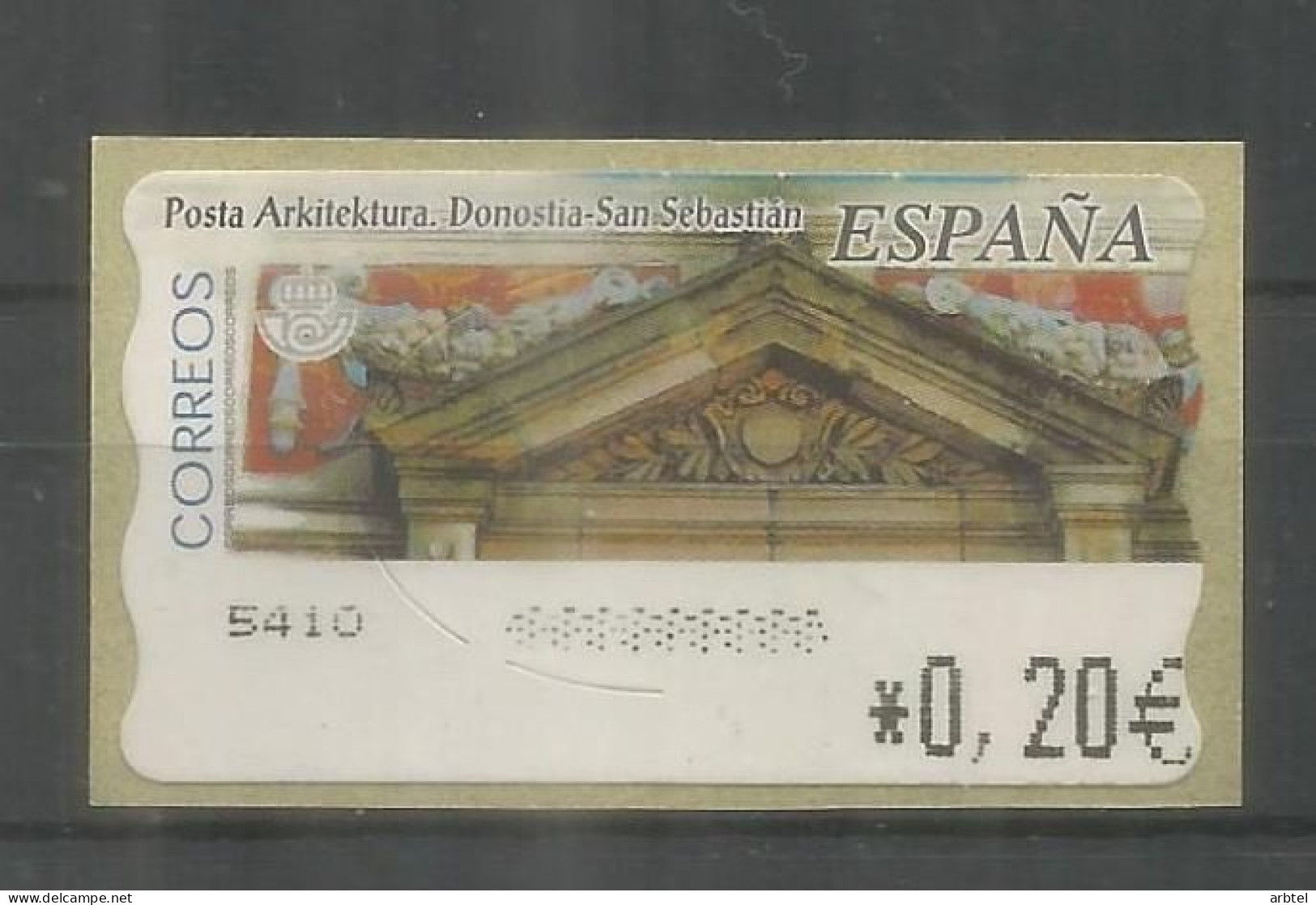 ESPAÑA ATM ARQUITECTURA POSTAL SAN SEBASTIAN VARIEDAD IMPRESION DE PUNTOS - Otros & Sin Clasificación