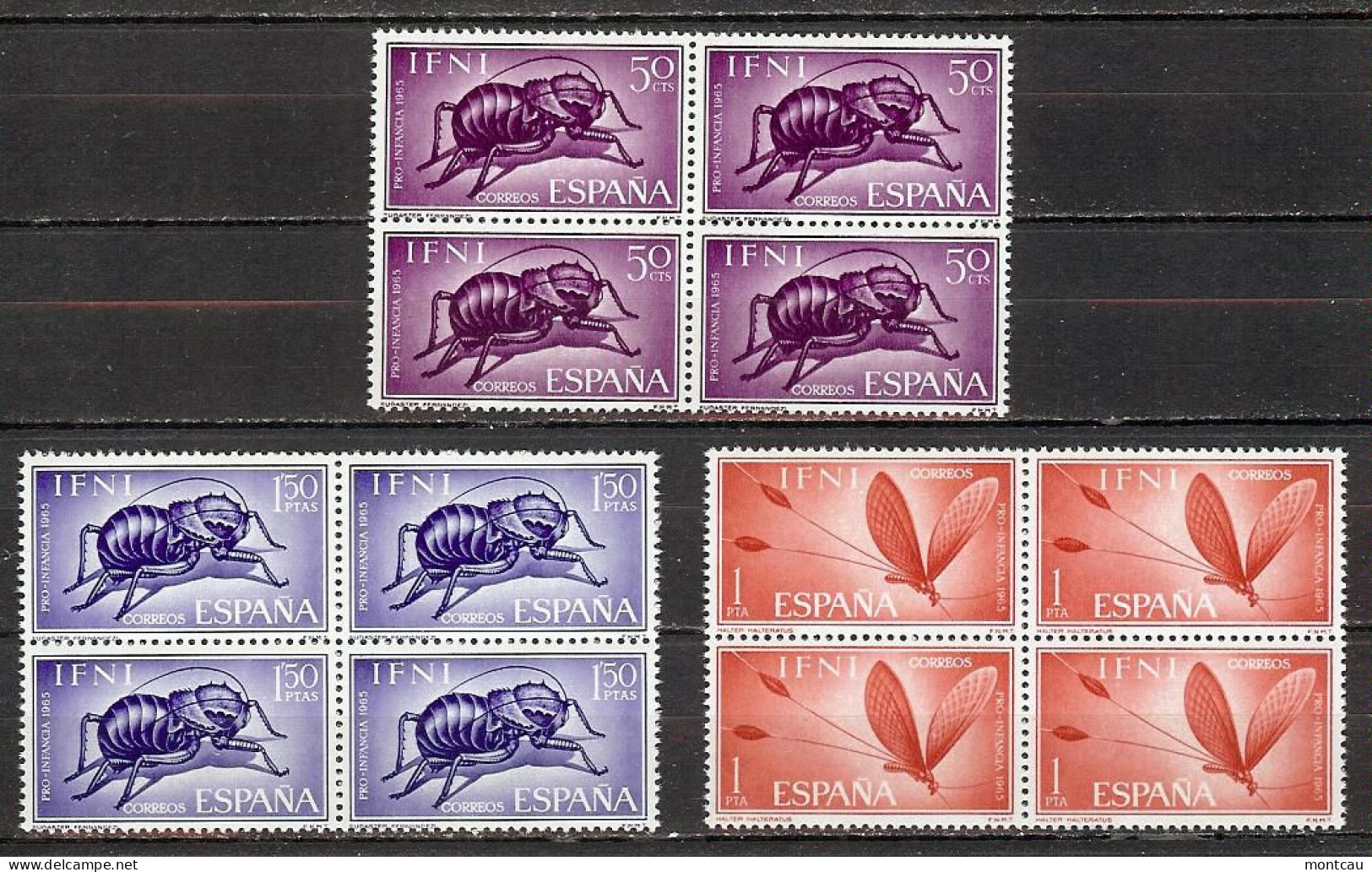 Ifni 1965 - Pro Infancia - Insectos Ed 212-14 (**) Bk - Other & Unclassified