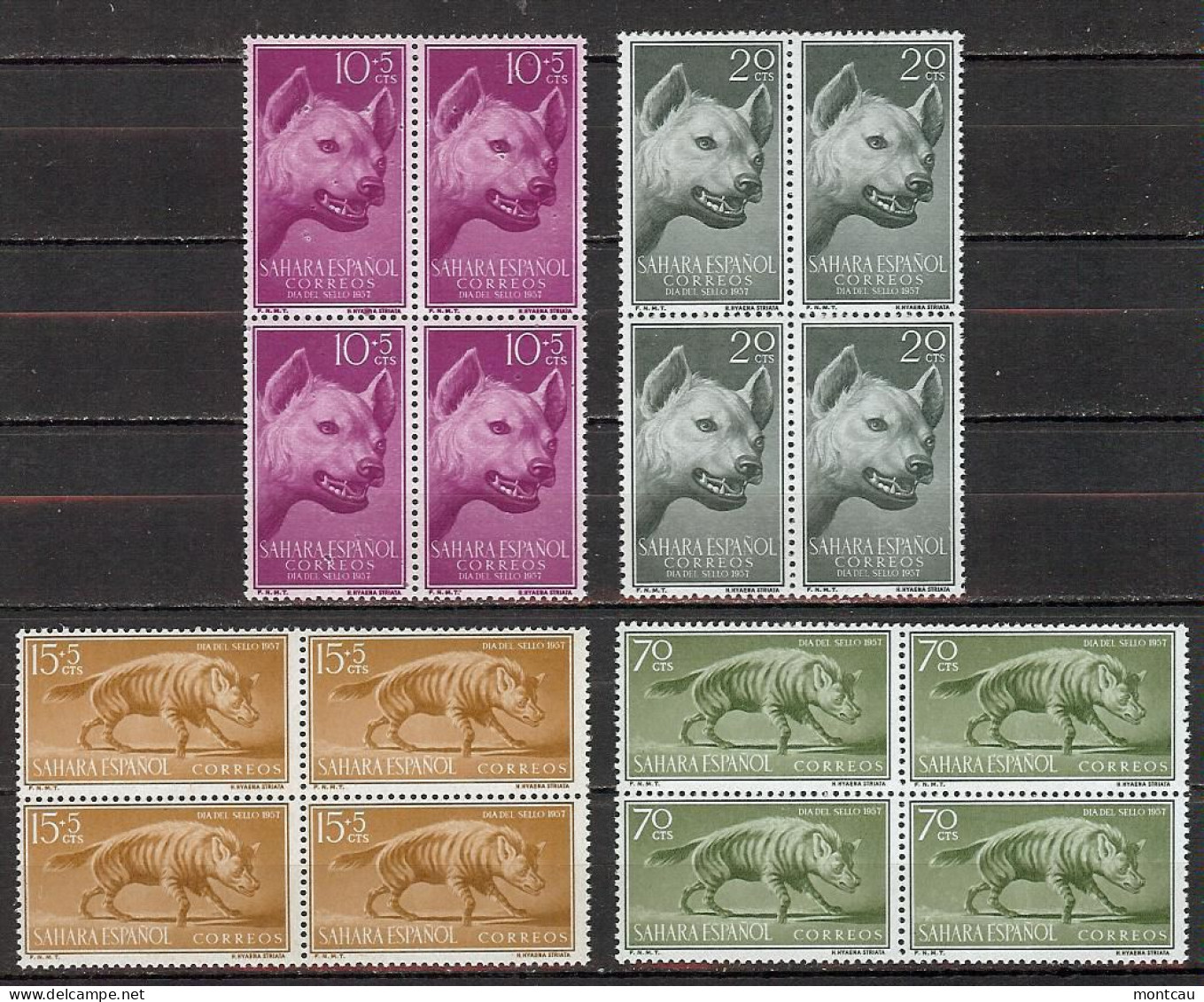 Sahara 1957 - Dia Del Sello, Hienas Ed 142-45 (**) Bk - Tag Der Briefmarke