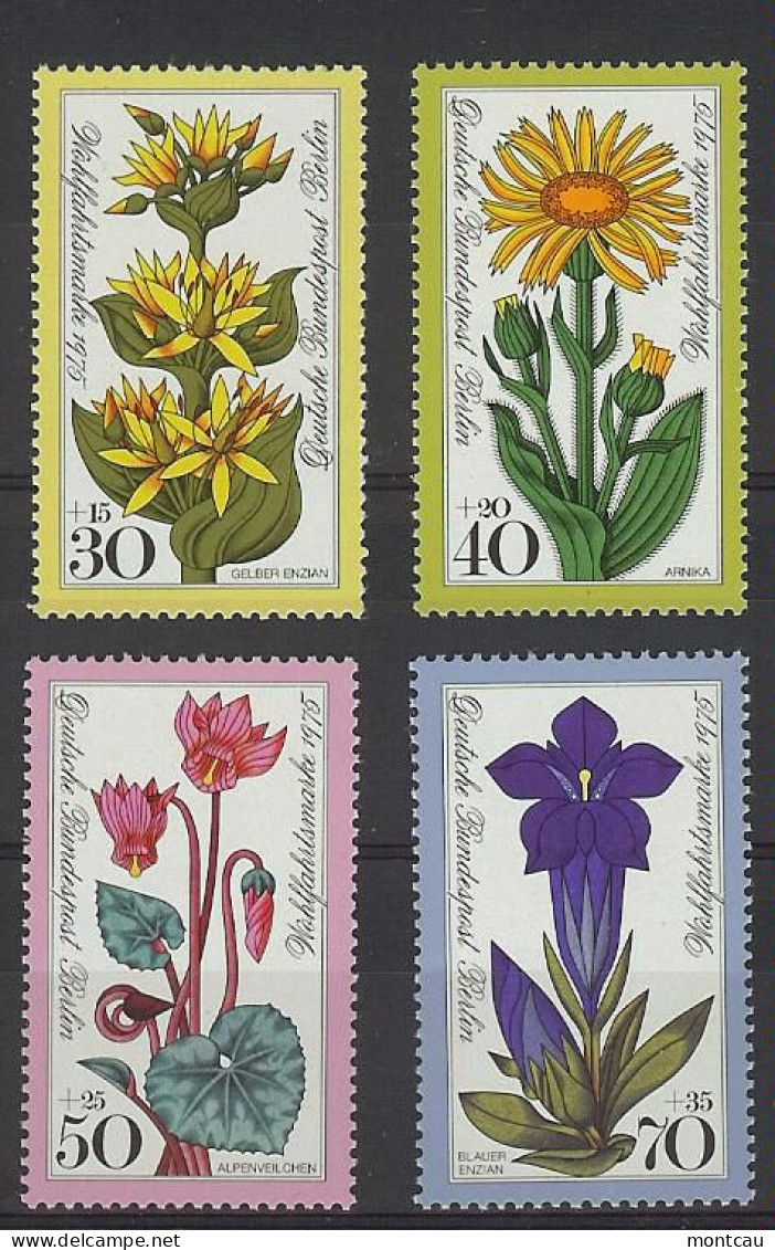 Berlín 1975. Flores M=510-13 Y=474-77  (**) - Unused Stamps