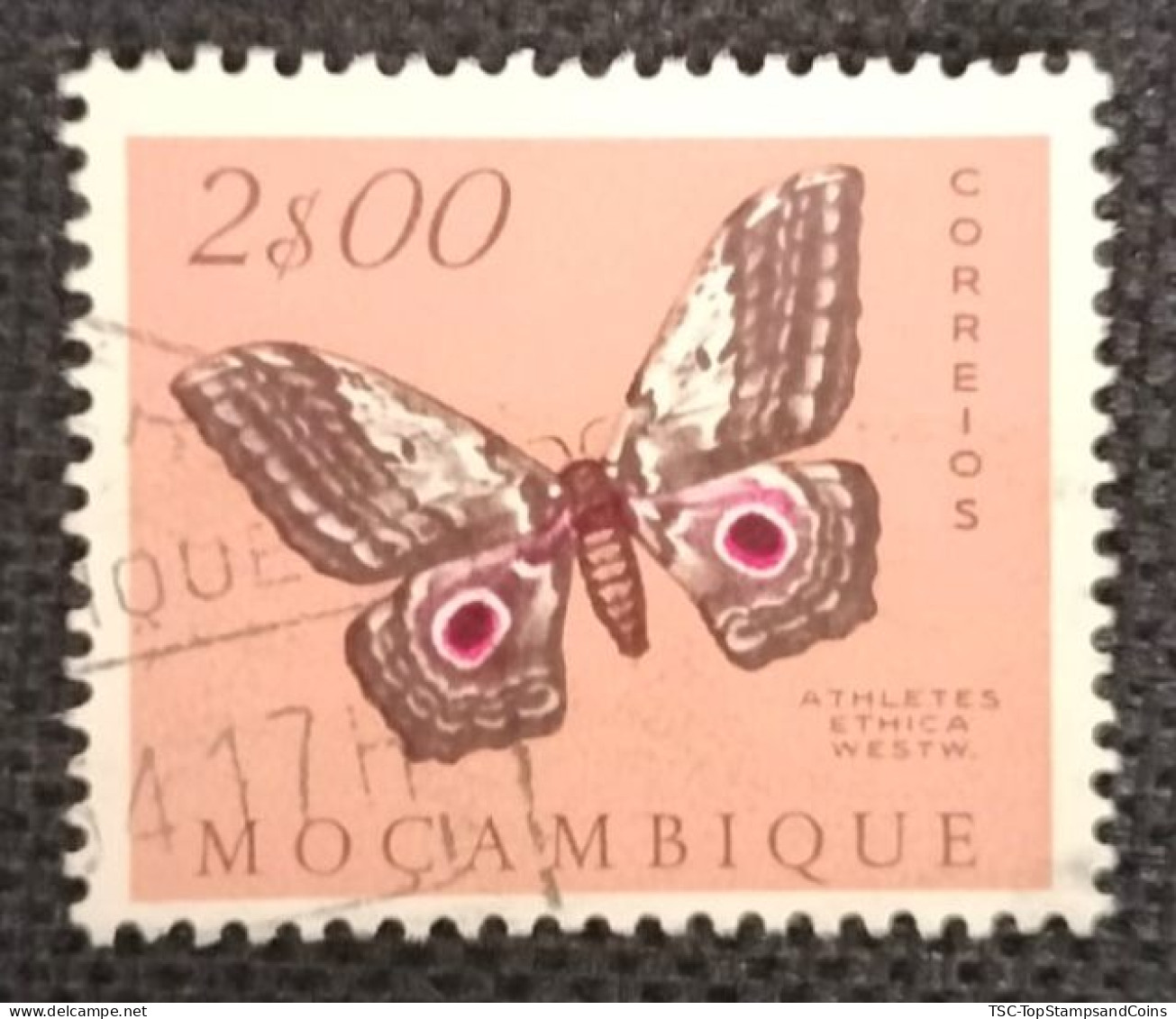 MOZPO0397U7 - Mozambique Butterflies  - 2$00 Used Stamp - Mozambique - 1953 - Mozambique