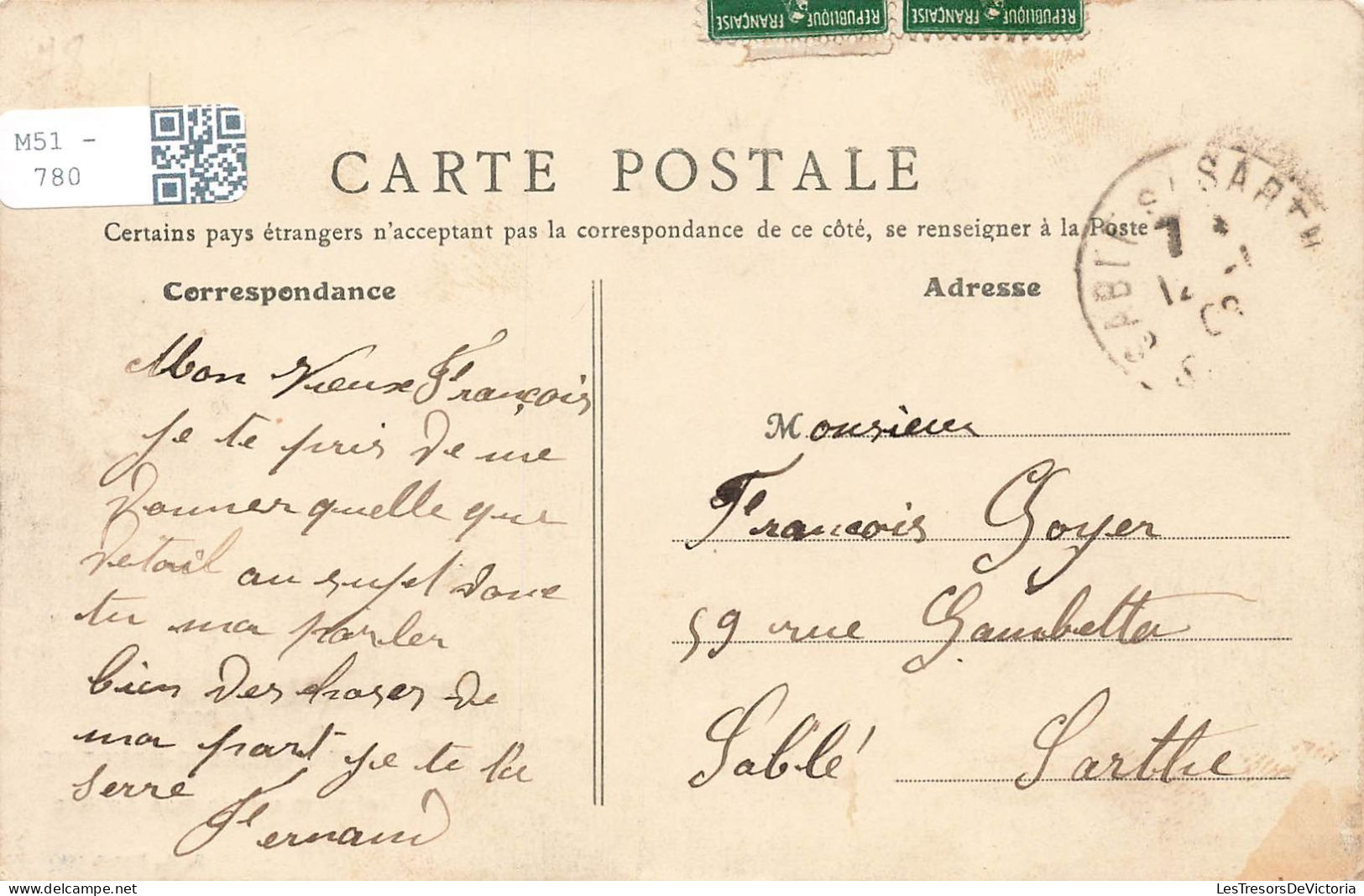 FANTAISIES - Je Pars De Conflans Sainte Honorine Et Vous Envoie Mes Amitiés - Train - Gare - Carte Postale Ancienne - Sonstige & Ohne Zuordnung