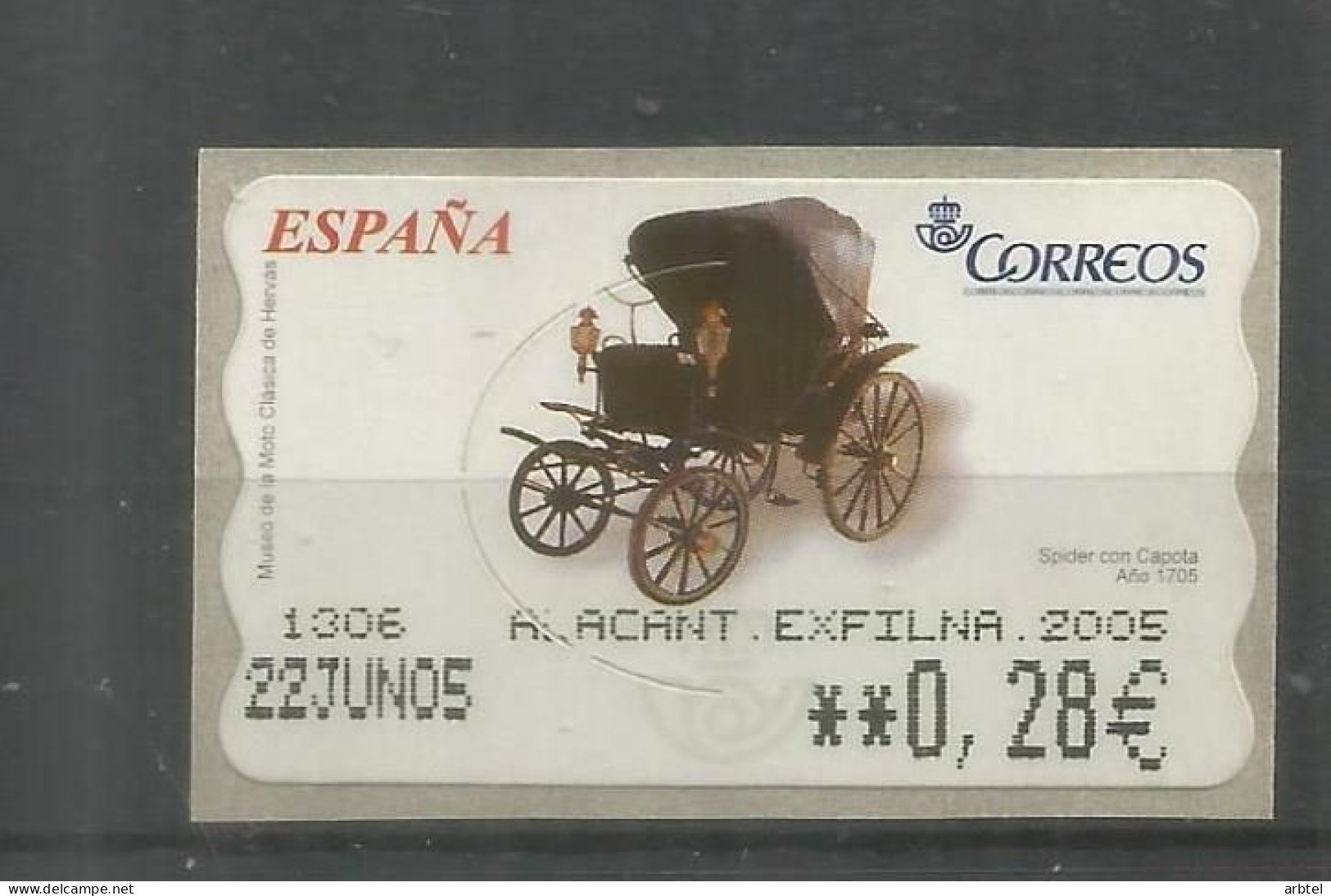 ESPAÑA ATM CON LEYENDA EXFILNA 2005 ALICANTE - Ungebraucht