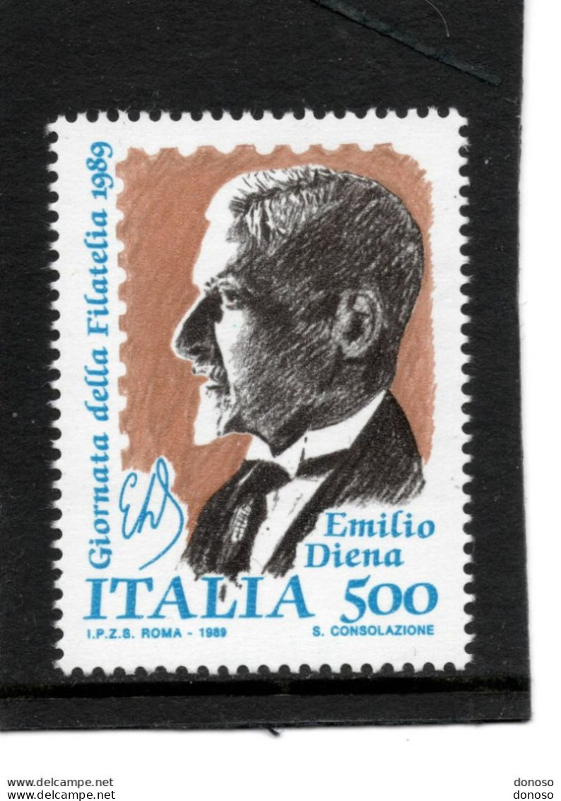 ITALIE 1989 Journée De La Philatélie, Emilio Diena Yvert 1833, Michel 2101 NEUF** MNH - 1981-90: Nieuw/plakker
