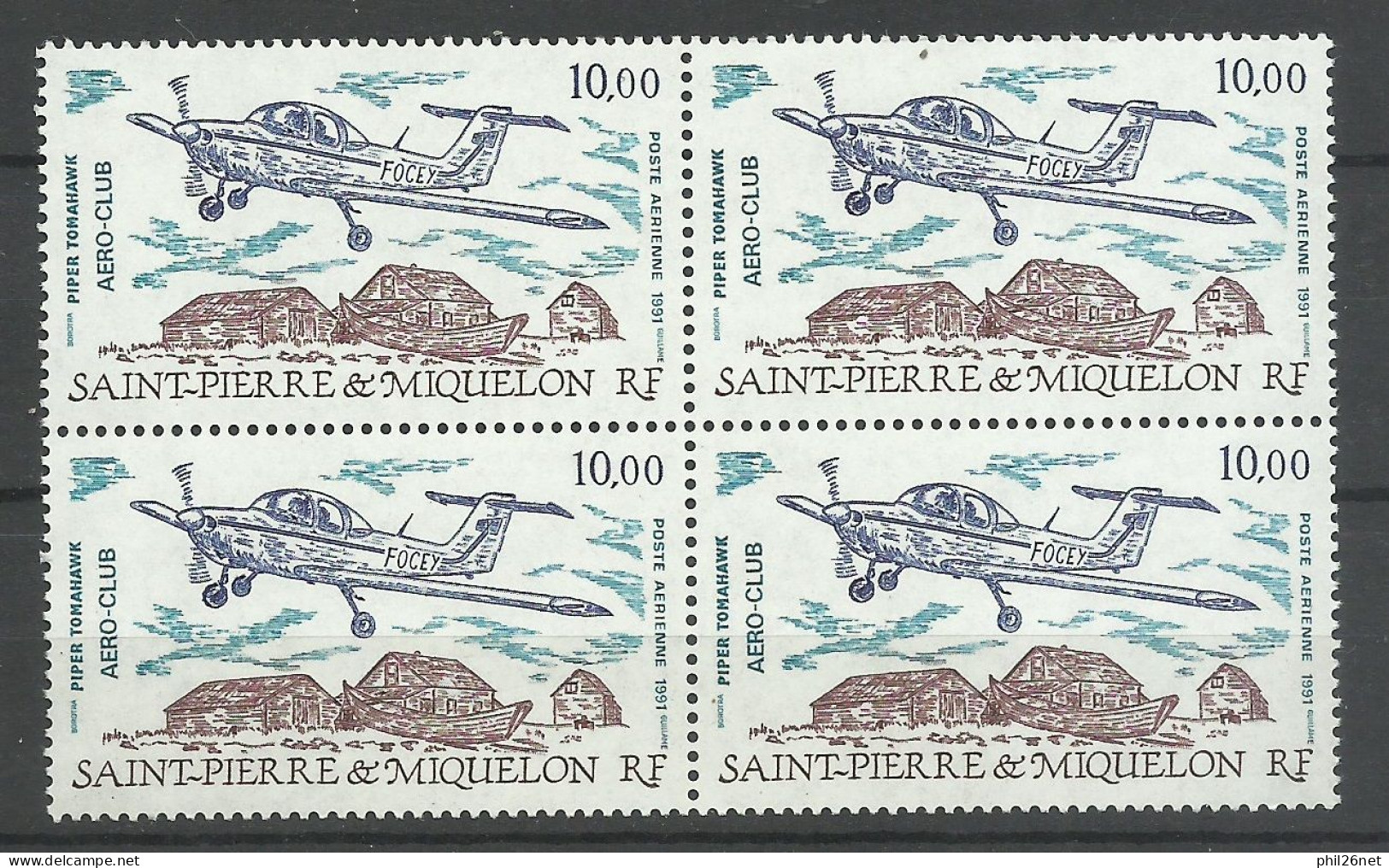 Saint Pierre Et Miquelon SPM Poste Aérienne  N° 70 Bloc  De 4 Neufs * *   B/TB Voir Scans Soldé Moins Cher Qu'à La Poste - Nuevos