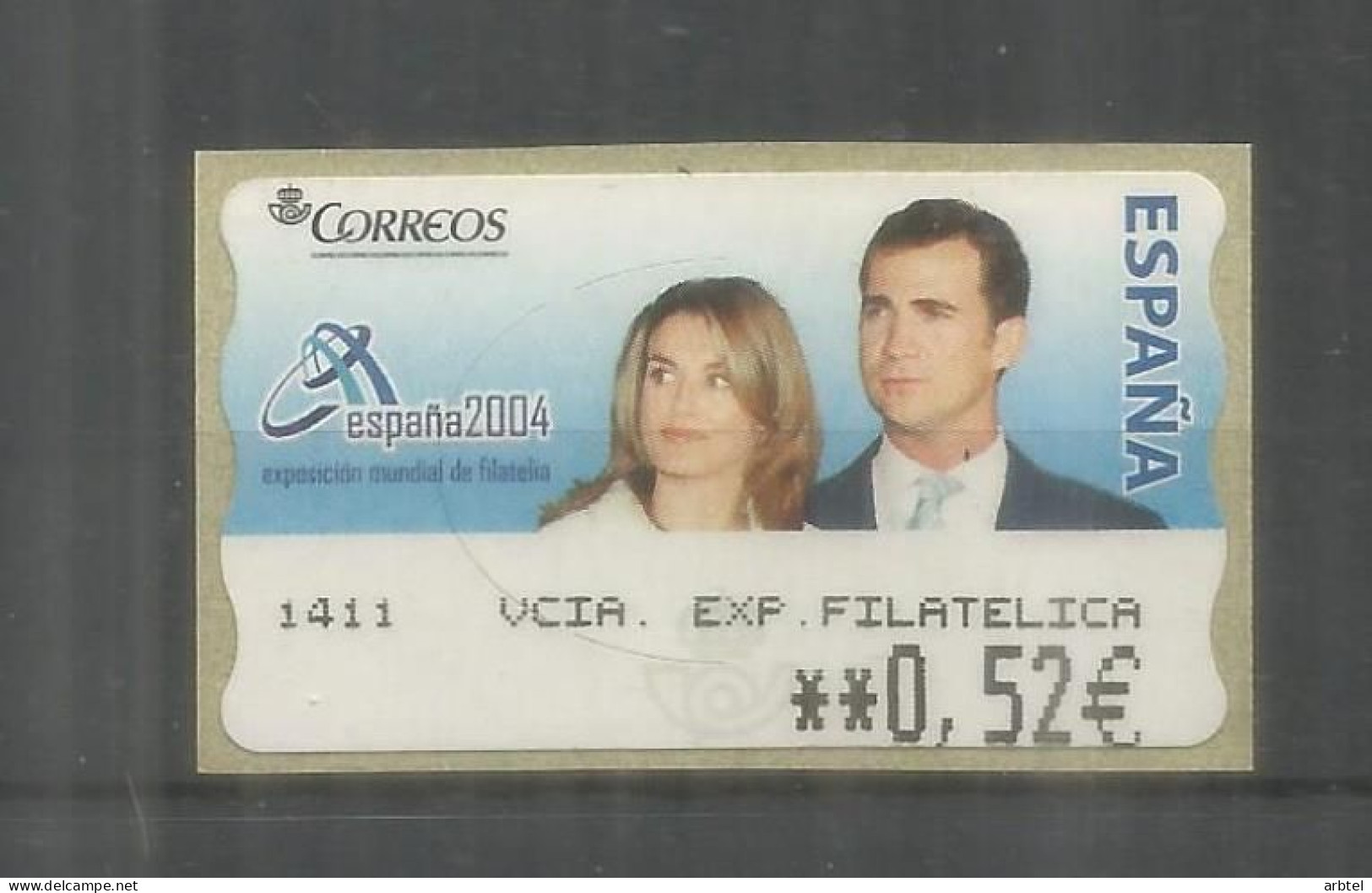ESPAÑA ATM CON LEYENDA VALENCIA EXP FILATELICA 2004 - Ungebraucht