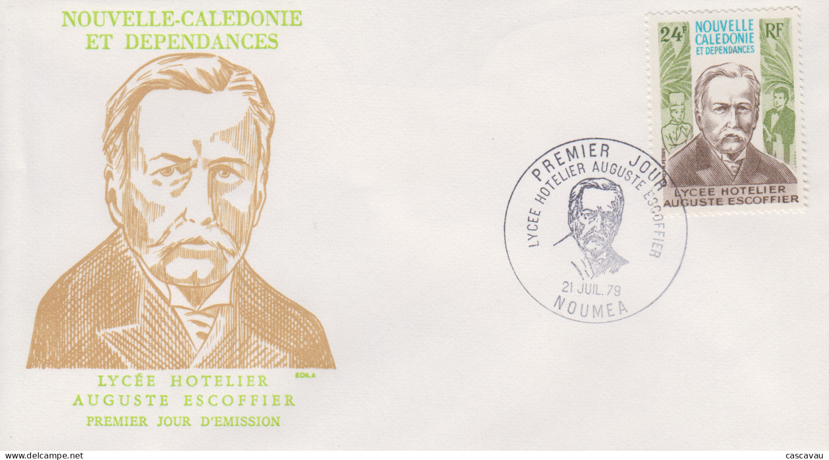 Enveloppe FDC  1er  Jour   NOUVELLE   CALEDONIE    Lycée   AUGUSTE   ESCOFFIER    1979 - FDC