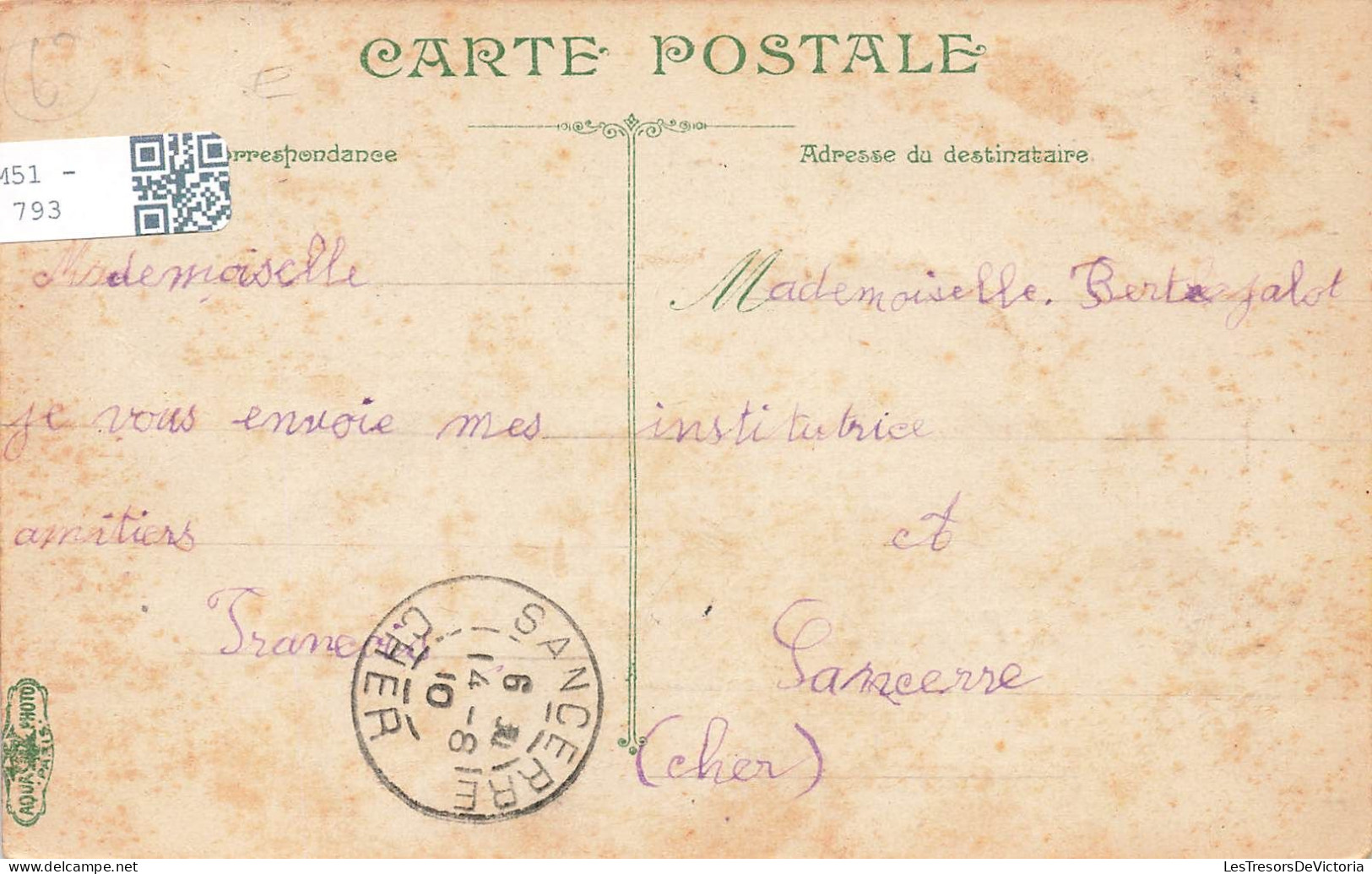 FRANCE - A L'arrivée à Maringues Je Vous Envoie Le Bonjour - Train - Fillette Avec Une Sacoche - Carte Postale Ancienne - Maringues