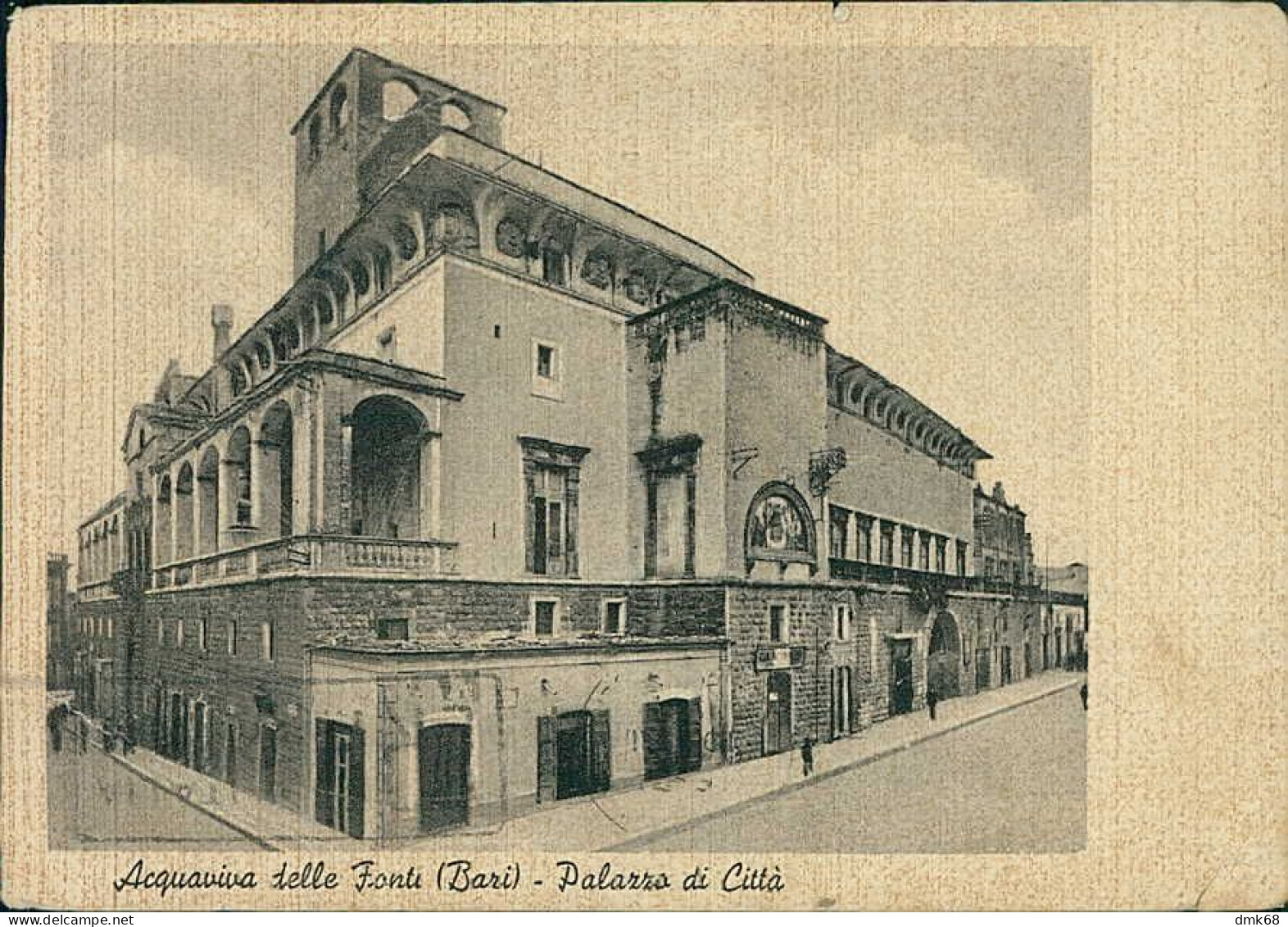 ACQUAVIVA DELLE FONTI ( BARI ) PALAZZO DI CITTA' - EDIZIONE SCAROLA - SPEDITA 1950 (20482) - Bari