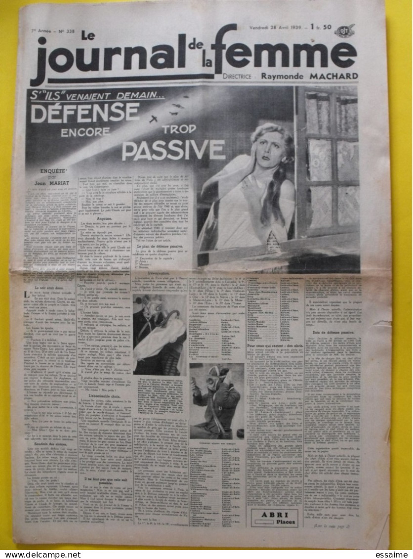 6 N° De Le Journal De La Femme De 1939. Revue Féminine. Défense Passive Shirley Temple Maryse Hilsz Bastié Lion Goutte - 1900 - 1949