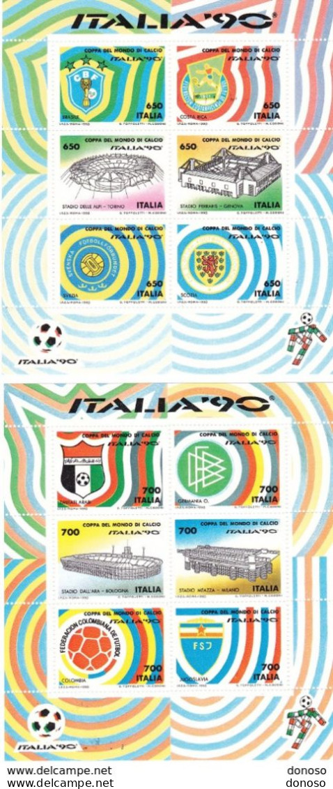 ITALIE 1990 FOOTBALL COUPE DU MONDE ITALIA 90 Yvert BF 4-9, Michel Bl 3-8 NEUF** MNH Cote Yv: 50 Euros - 1981-90: Mint/hinged