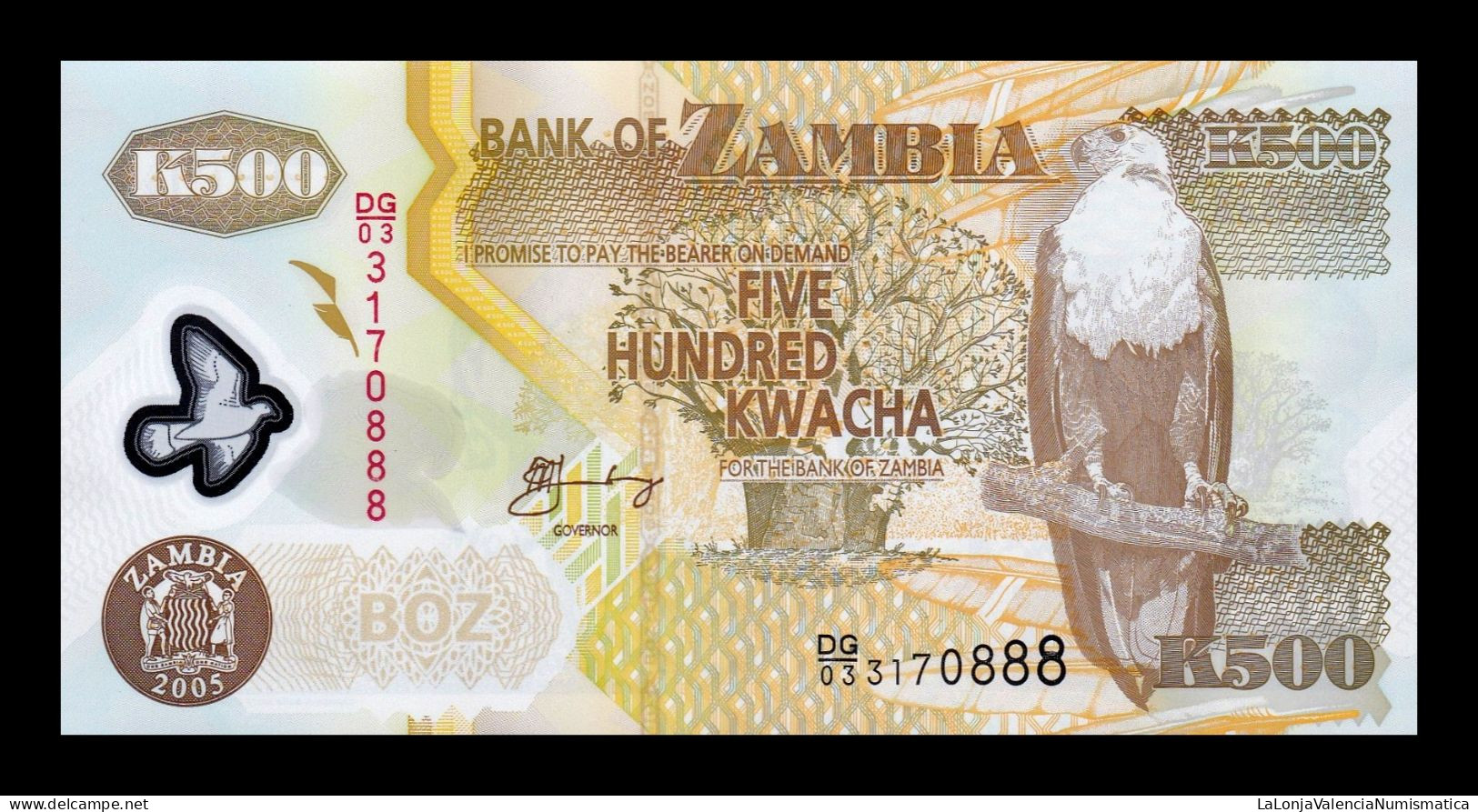 Zambia 500 Kwachas 2005 Pick 43d Polymer Sc Unc - Zambie