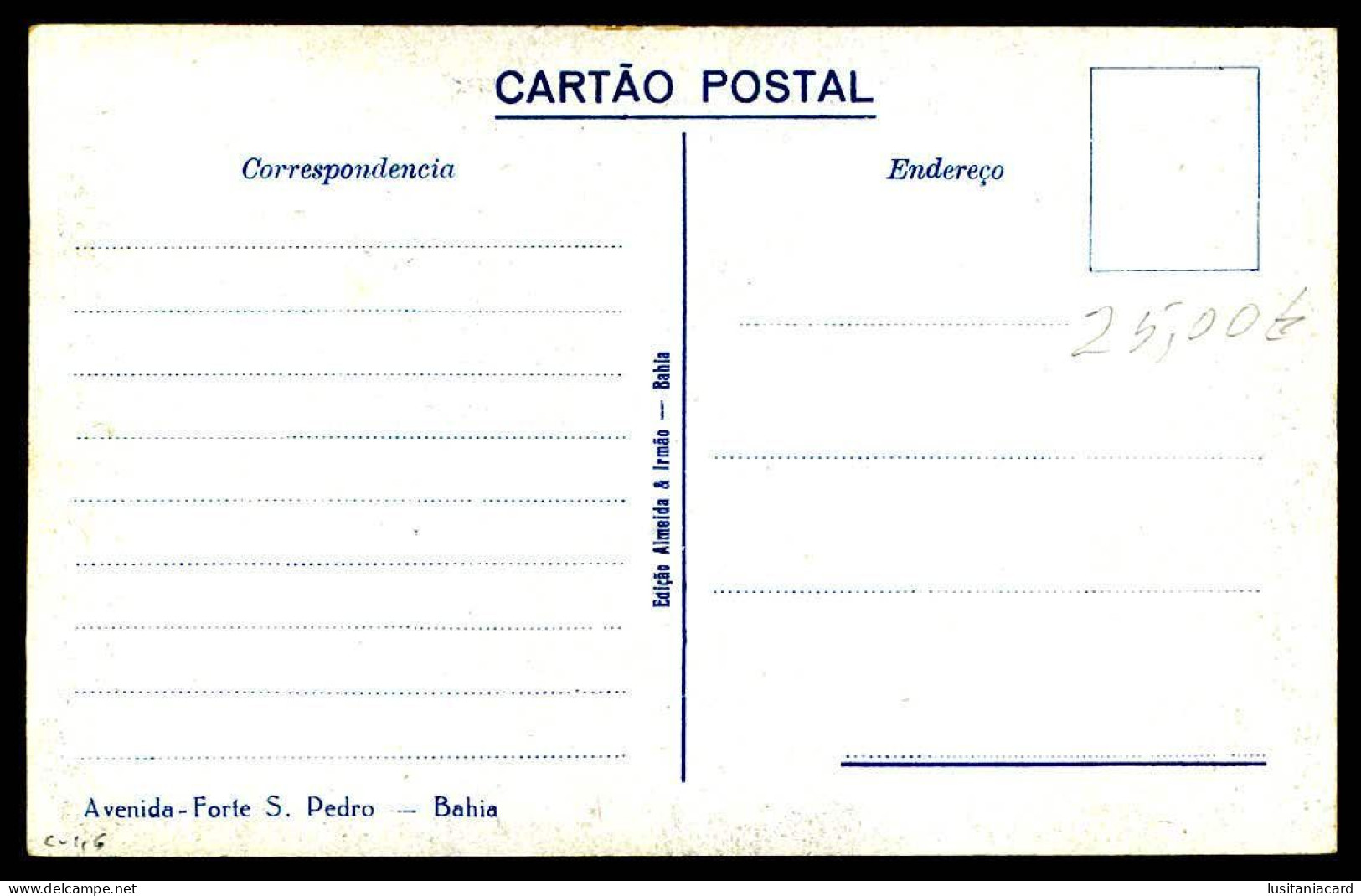 BAHIA -Avenida - Forte S. Pedro.  ( Ed. Almeida & Irmão)  Carte Postale - Salvador De Bahia