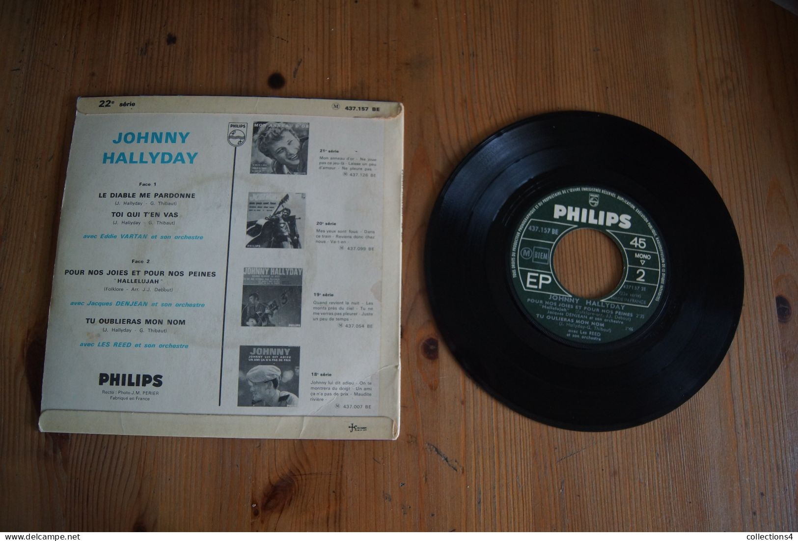 JOHNNY HALLYDAY  LE DIABLE ME PARDONNE EP 1965 VARIANTE - 45 Rpm - Maxi-Single