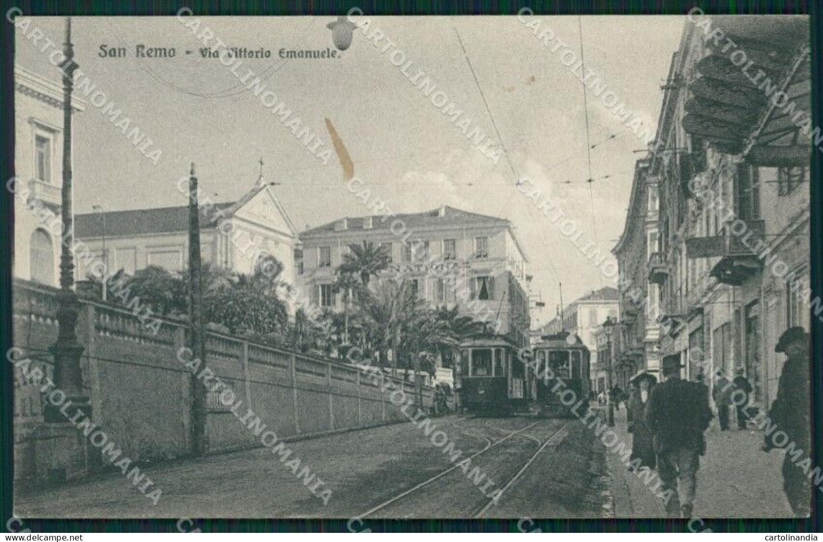 Imperia Sanremo Via Vittorio Emanuele Tram Cartolina MT3469 - Imperia