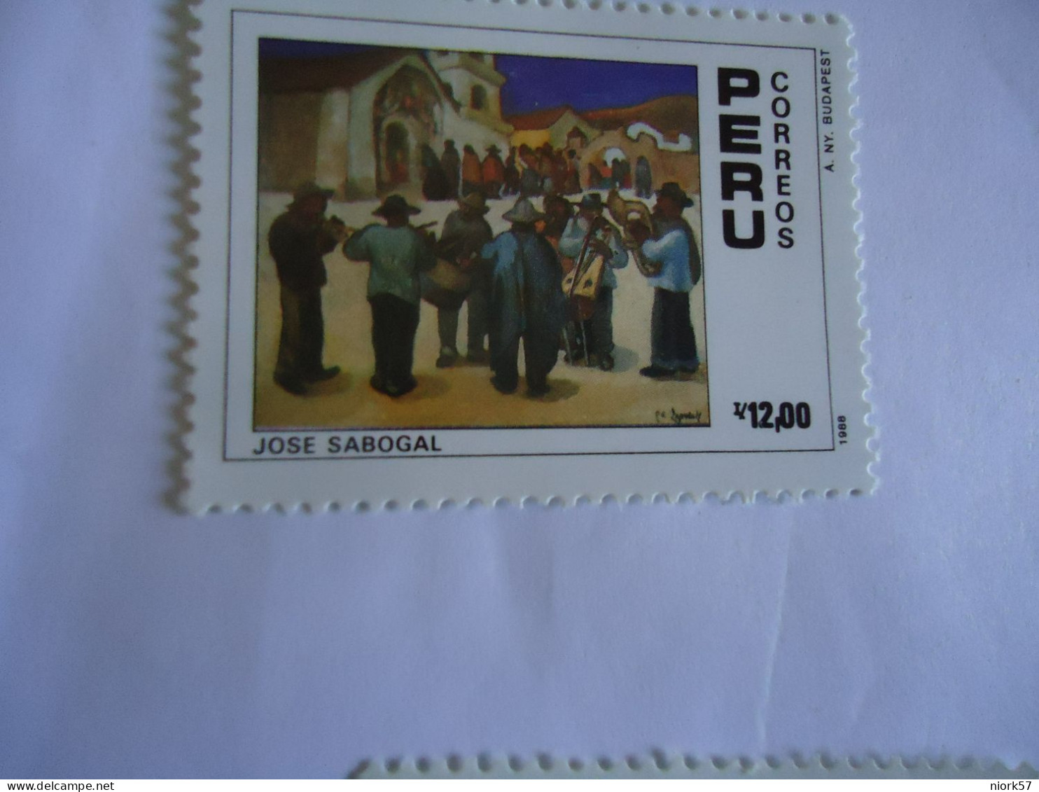 PERU MNH STAMPS   PAINTING SABOGAL 1988 - Peru