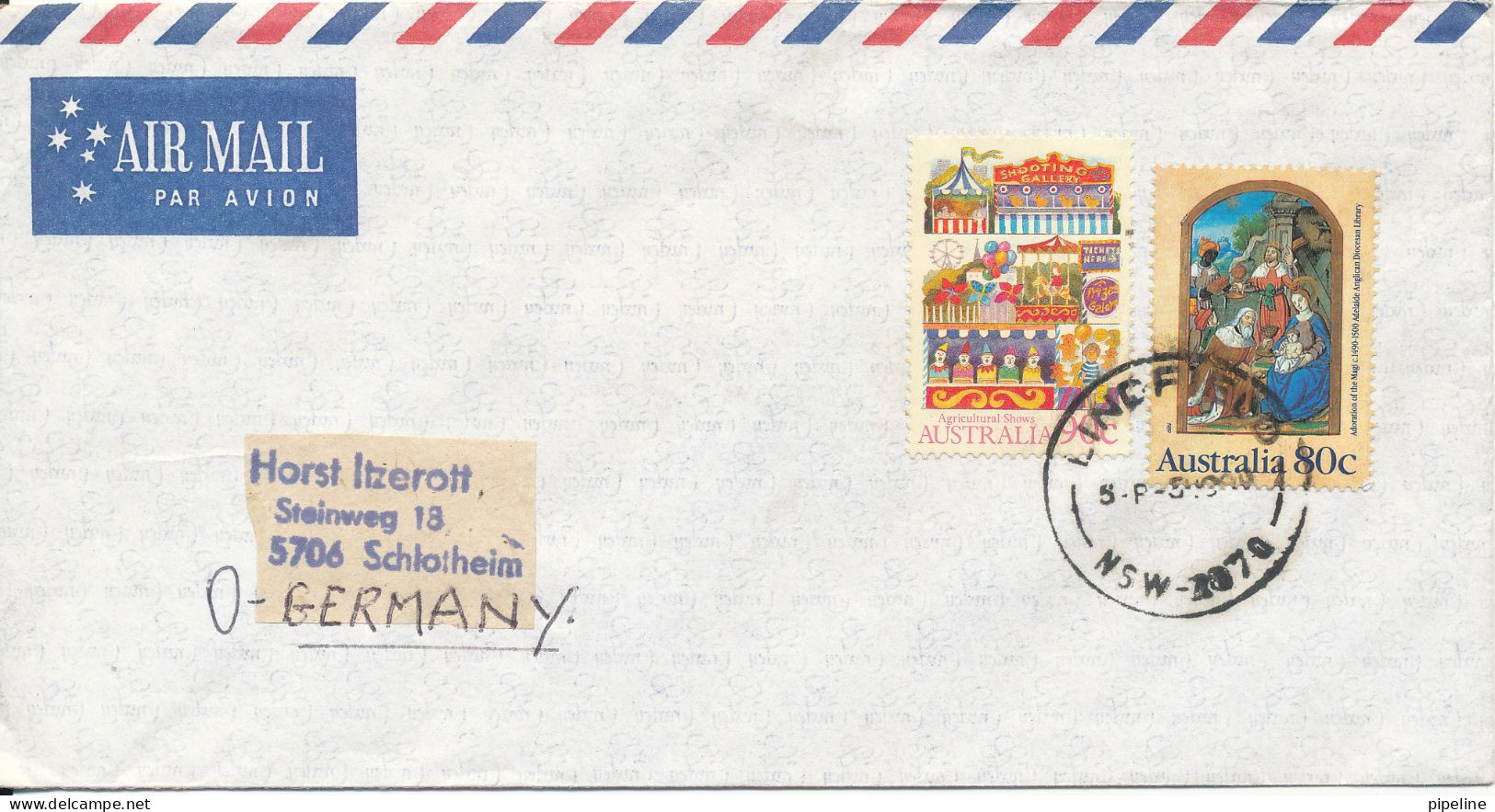 Australia Air Mail Cover Sent To Germany Topic Stamps - Briefe U. Dokumente