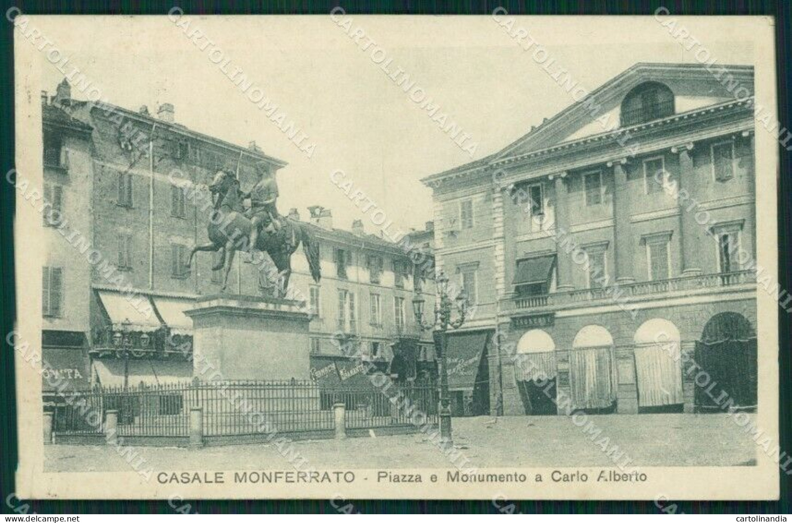 Alessandria Casale Monferrato Piazza Carlo Alberto SCOLLATA Cartolina MT0779 - Alessandria