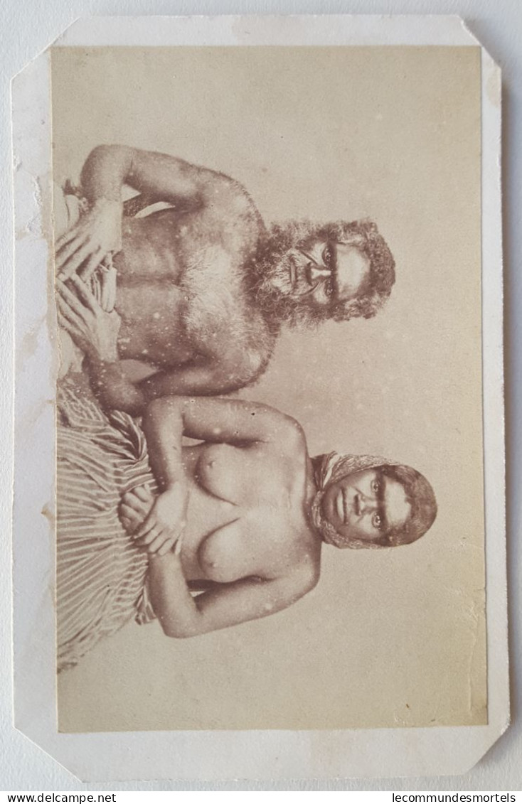 Aborigène CDV Circa1870 Couple Torse Nu - Oceanía