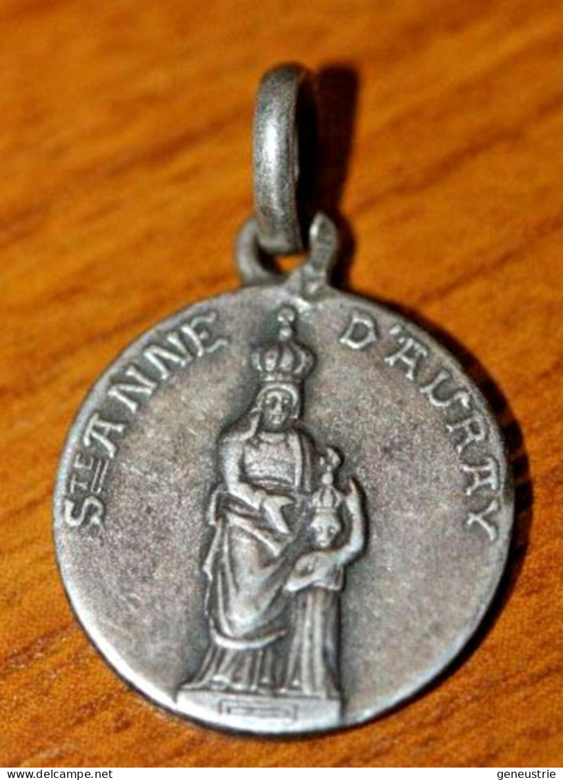 Pendentif Médaille Religieuse Bretonne Argent 800 "Sainte Anne D'Auray" Morbihan - Bretagne - Silver Religious Medal - Religion & Esotérisme