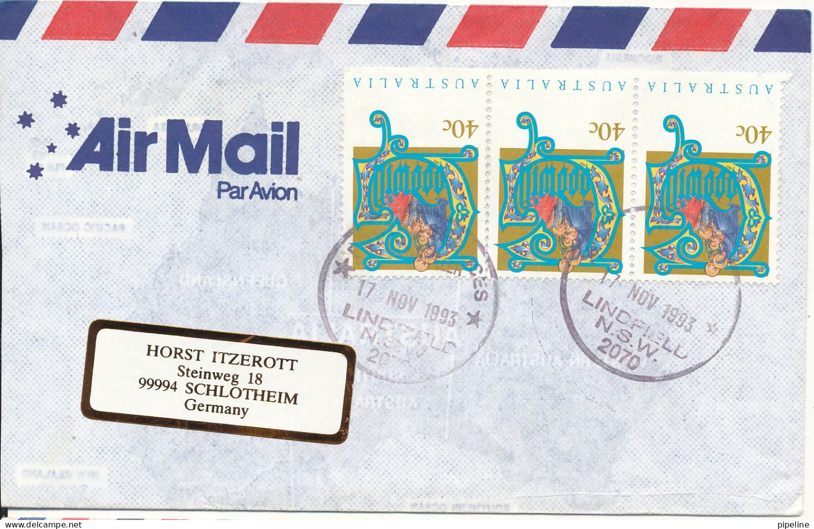 Australia Air Mail Cover Sent To Germany 17-11-1993 Topic Stamps - Storia Postale