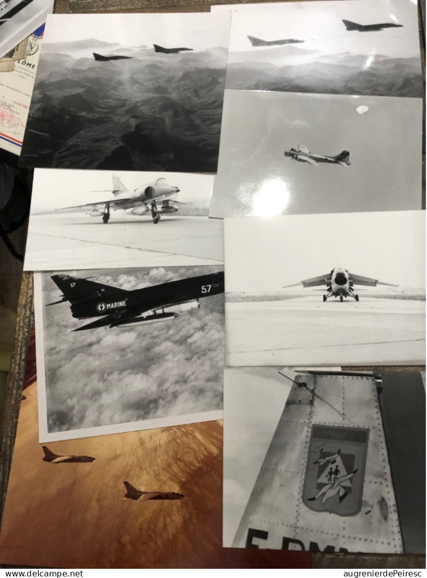 Lot De 18 Photos Aéronautique Navale Française SEM Etendart 4P Crusader - Aviación