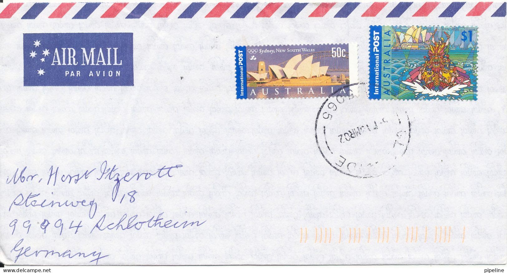 Australia Air Mail Cover Sent To Germany 13-3-2002 Topic Stamps - Brieven En Documenten