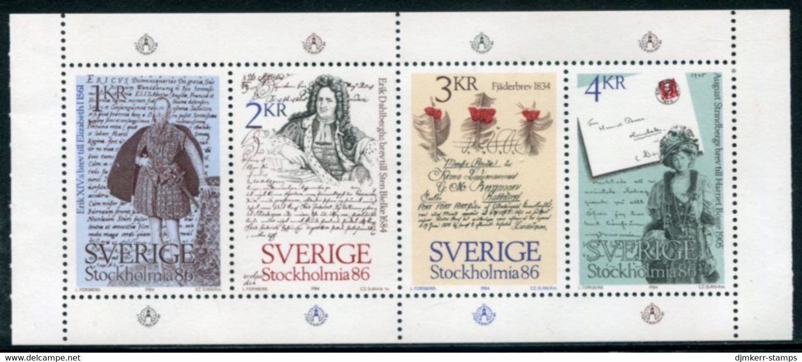 SWEDEN 1984 STOCKHOLMIA '86 Philatelic Exhibition II MNH / **.  Michel 1288-91 - Unused Stamps