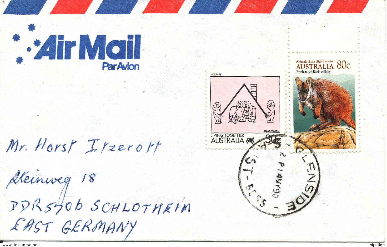 Australia Air Mail Cover Sent To Germany 14-5-1990 Topic Stamps - Storia Postale