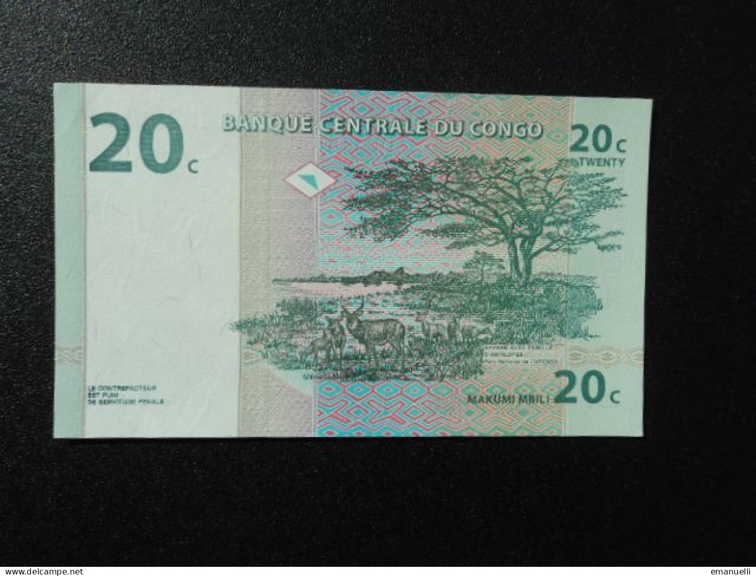 RÉPUBLIQUE DÉMOCRATIQUE DU CONGO : 20 CENTIMES   1.1.1997   P 83a    SPL+ - Democratische Republiek Congo & Zaire