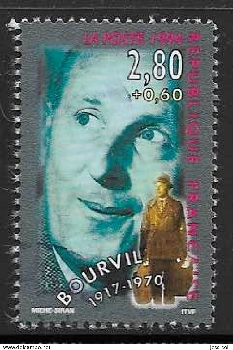 Yvert 2900 2 F 80 + 60 C Bourvil - O - Used Stamps