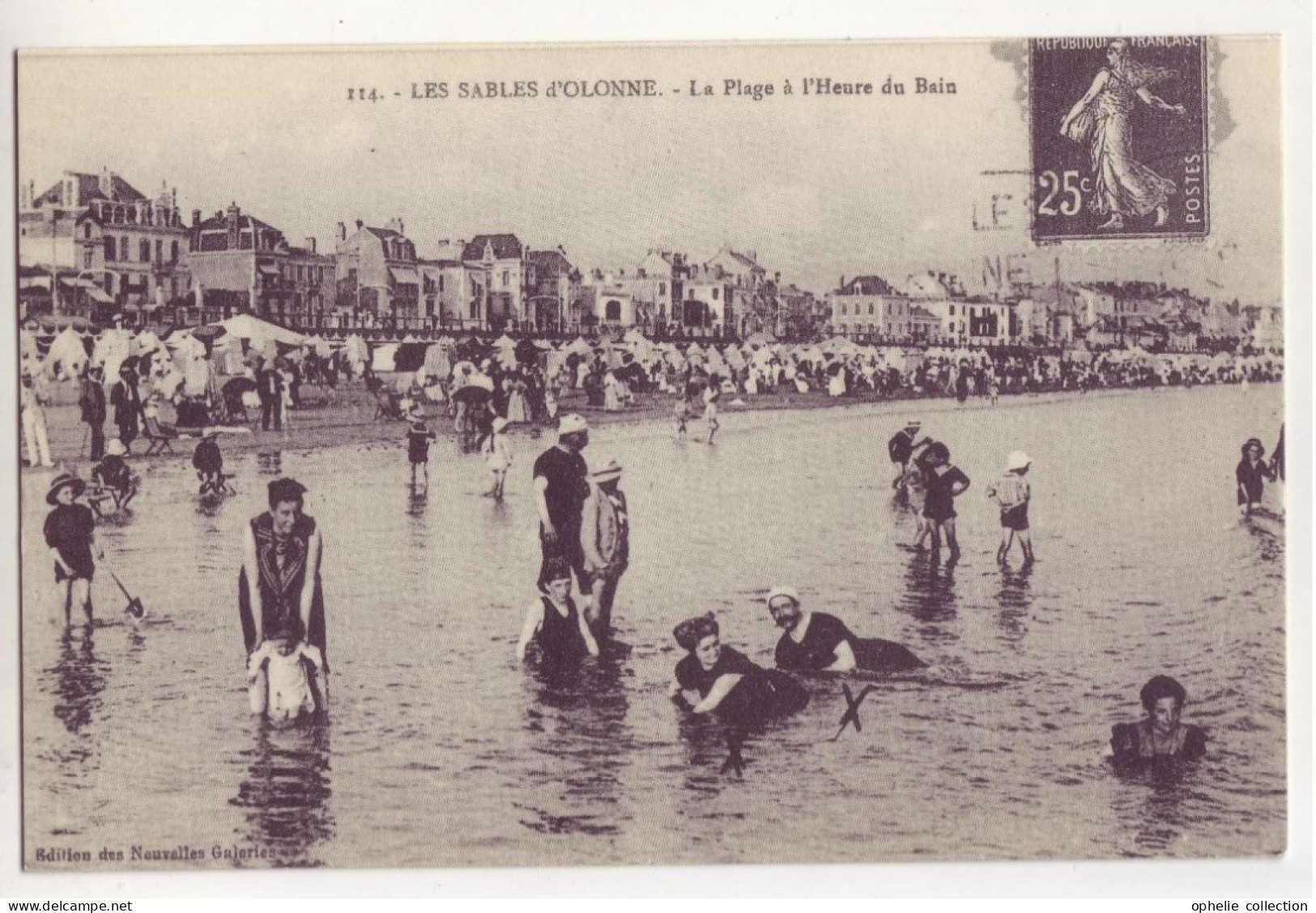 France - 85 - Les Sables D'Olonne - La Plage à L'heure Du Bain - Reproduction D'une Carte Postale Ancienne - 6470 - Autres & Non Classés