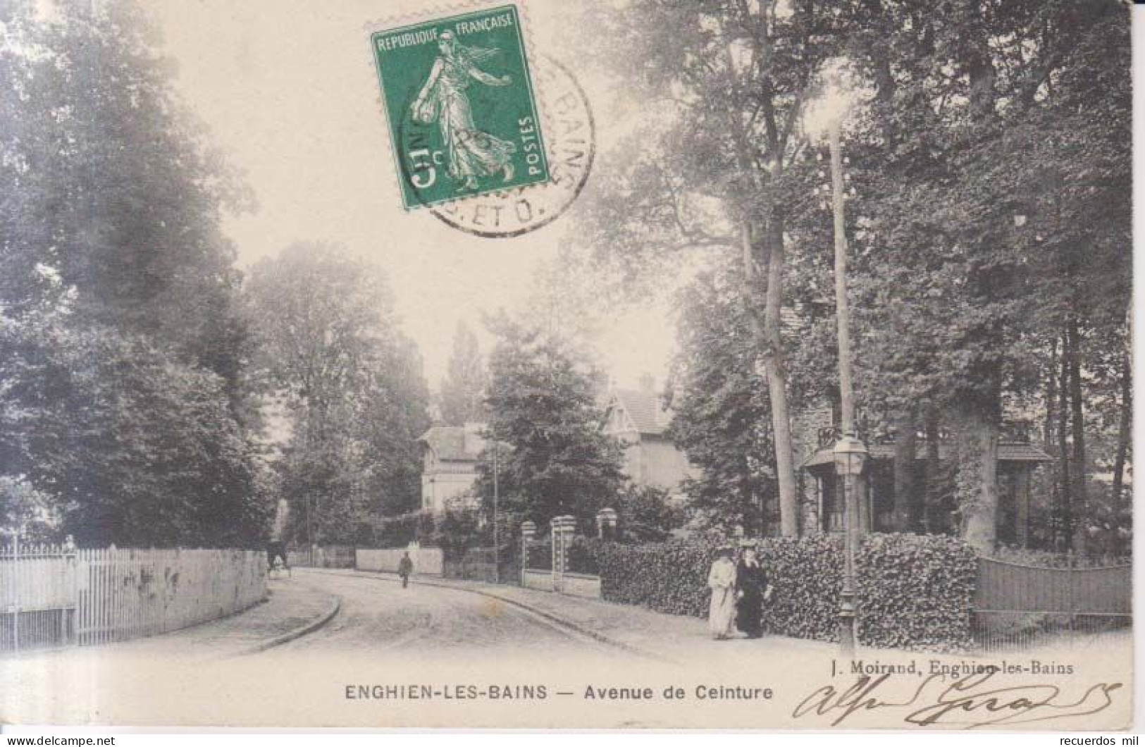 Enghien Les Bains Avenue De Ceinture Carte Postale Animee 1909 - Enghien Les Bains