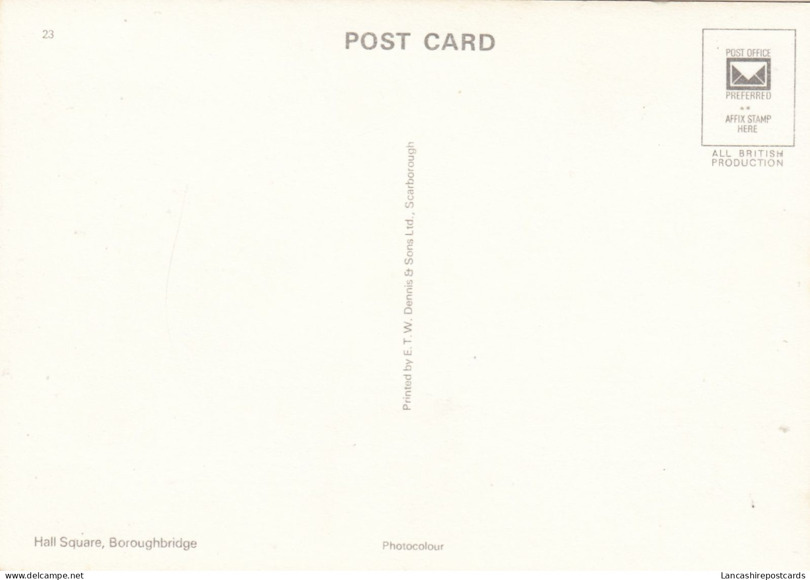 Postcard Hall Square Boroughbridge My Ref B26417 - Otros & Sin Clasificación